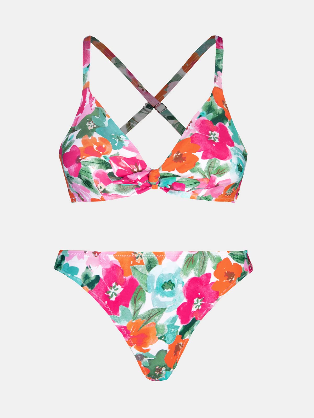 CUPSHE Women's Bikini Sets V Neck Knot Bunny Tie Low Waisted