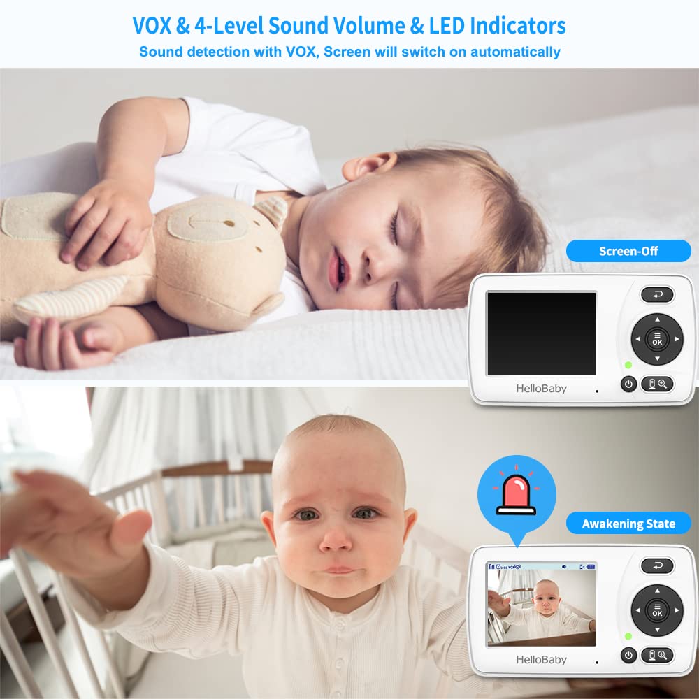 HelloBaby Baby Monitor,Hello Baby Monitor with Camera and Audio, 3.2''