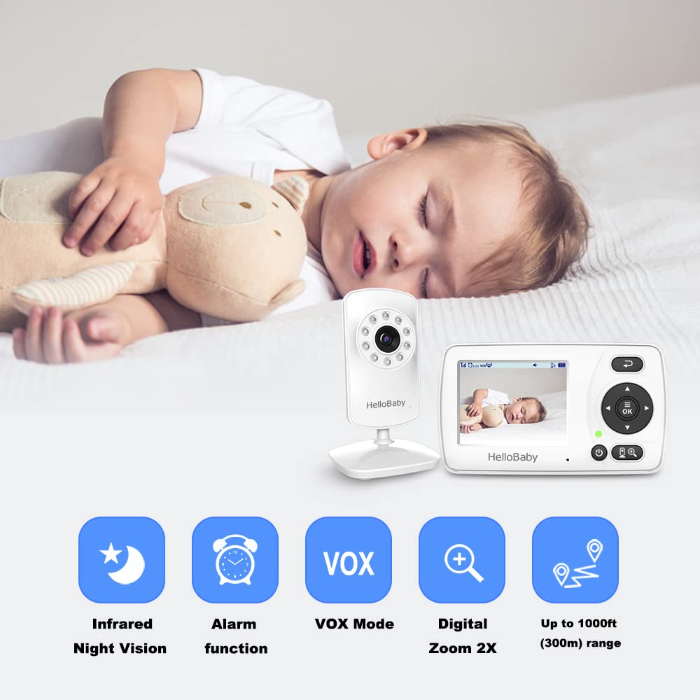 HelloBaby Baby Monitor,Hello Baby Monitor with Camera and Audio, 3.2''
