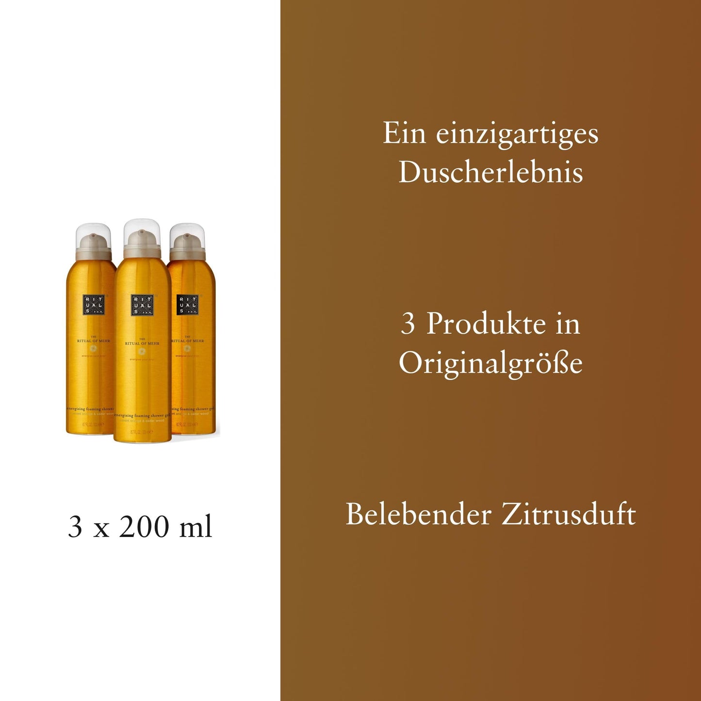 RITUALS Shower Foam Value Pack – The Ritual of Hammam, Sport and Homme - full size foaming shower gels - 3 x 200 ml