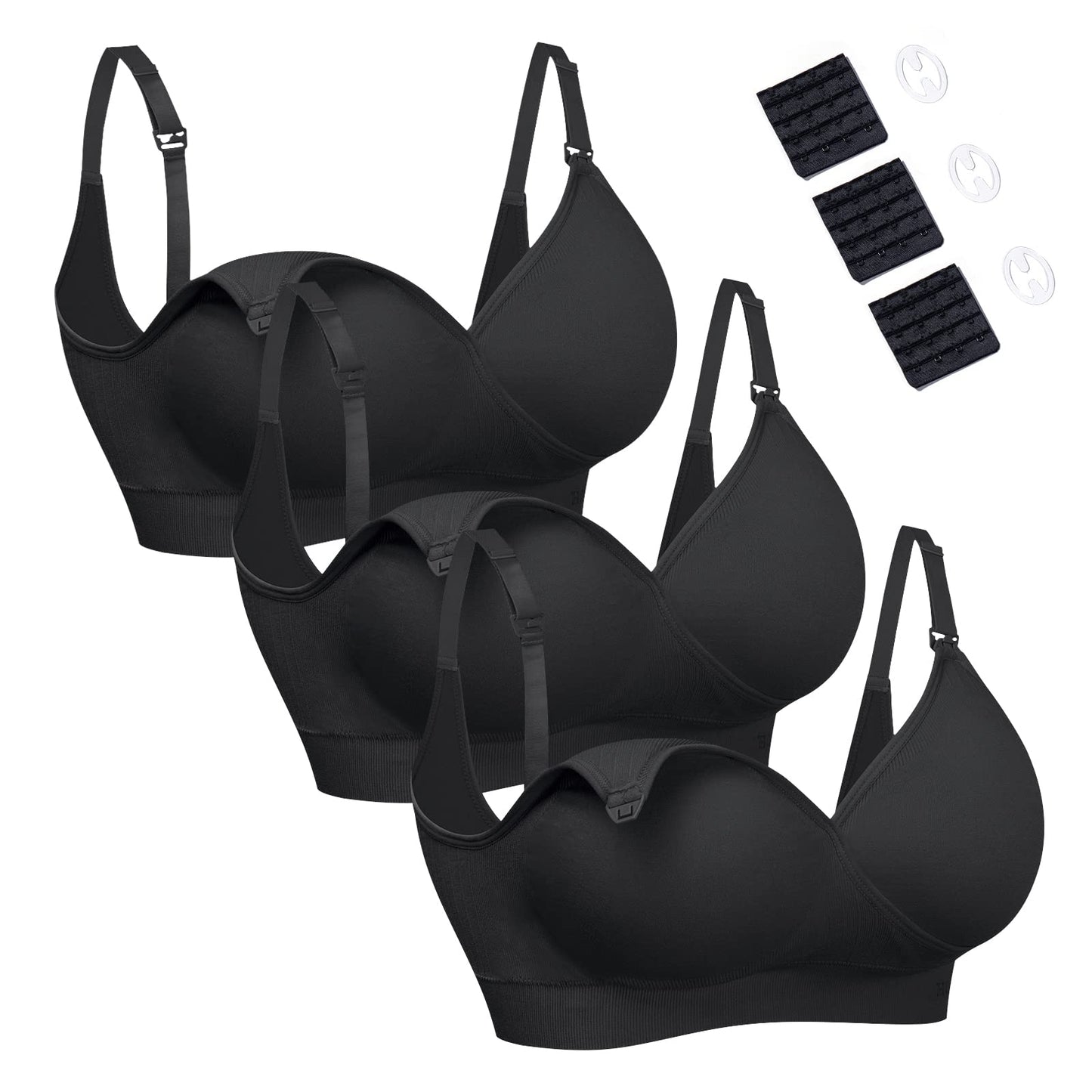 HOFISH 3PACK Full Bust Seamless Nursing Maternity Bras