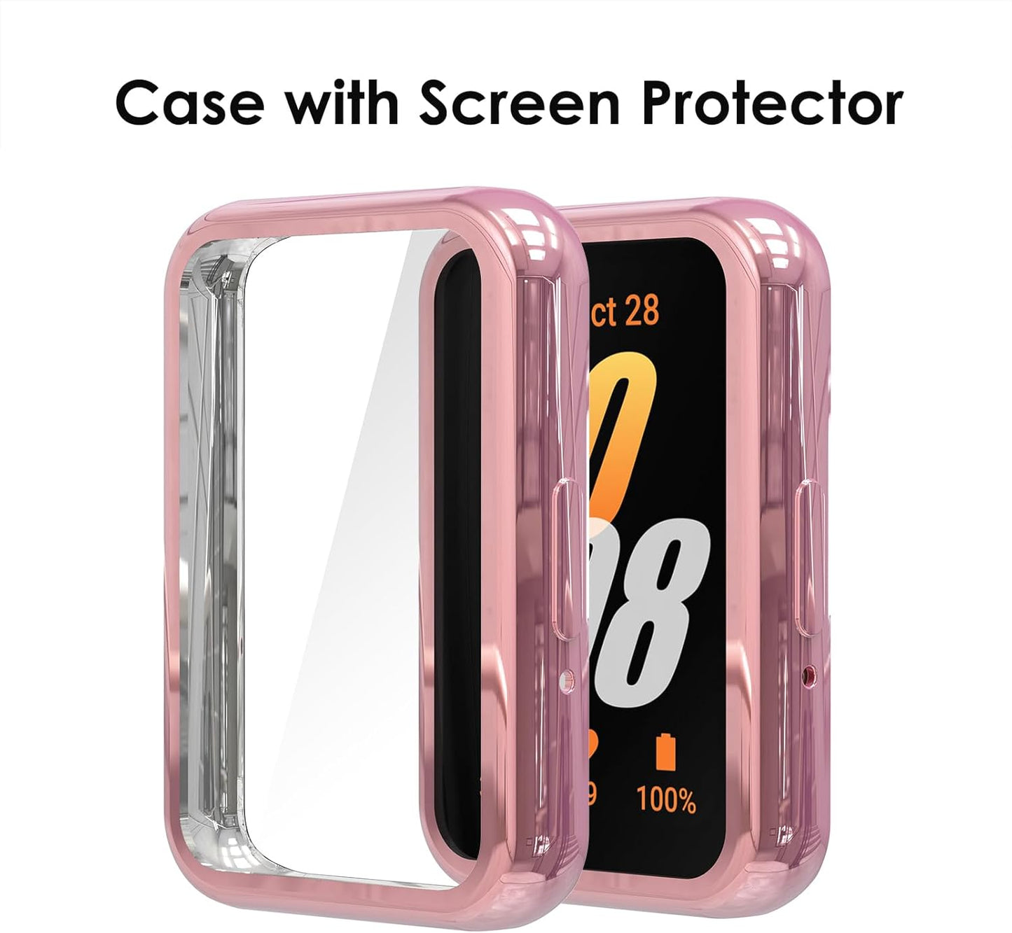 Simpeak 5-Pack Screen Protector Case Compatible with Samsung Galaxy Fit 3, TPU Soft Screen Protector Bumper Cover Replacement for Galaxy Fit 3, Transparent+Rose+Silver+Black+Rosegold