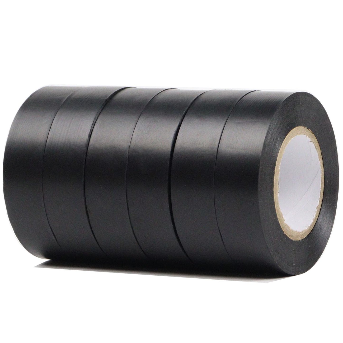 Black Electrical Tape 19MM x 20M Pack of 6-Strong Self-Adhesive PVC Insulation Tape