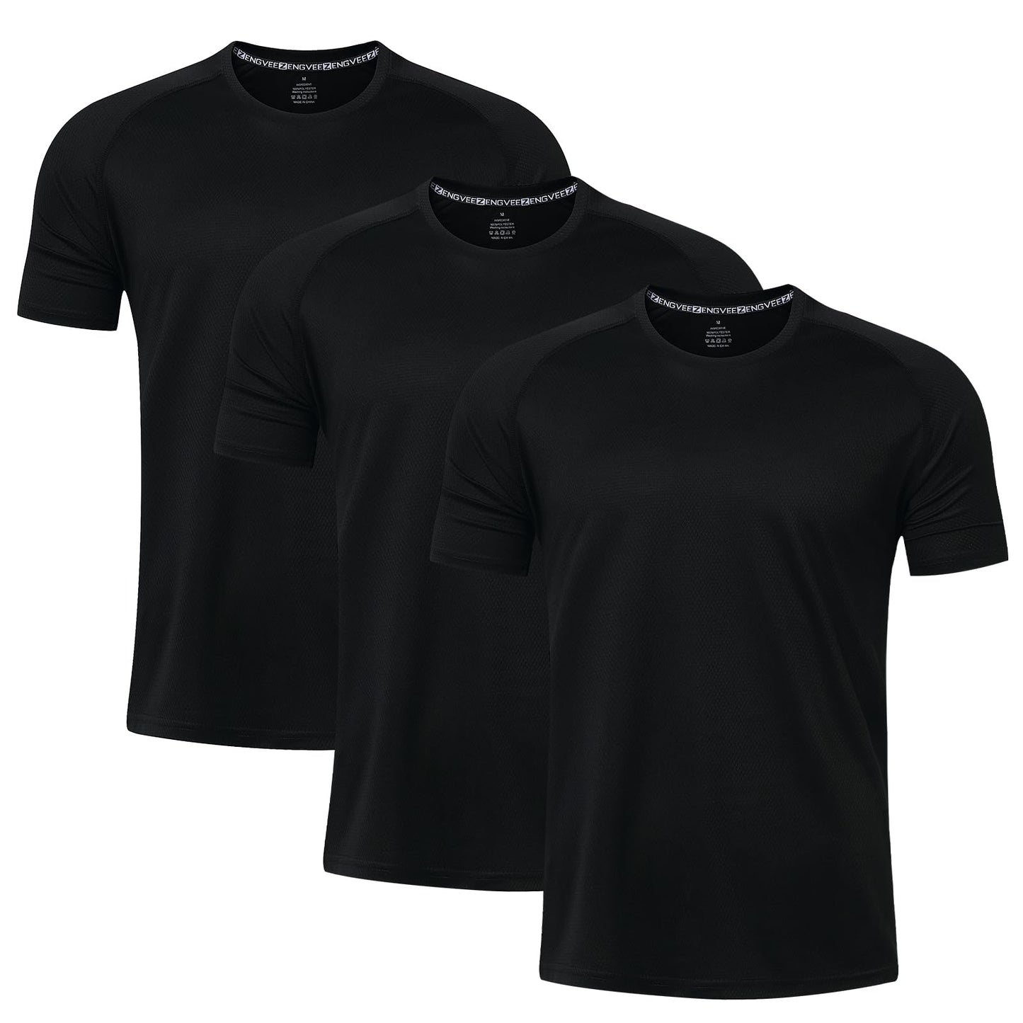 3 Pack Mens Running T Shirts Gym Clothes ShirtsQuick Dry Moisture Wicking Athletic Shirt Breathable Cool Workout Tshirts