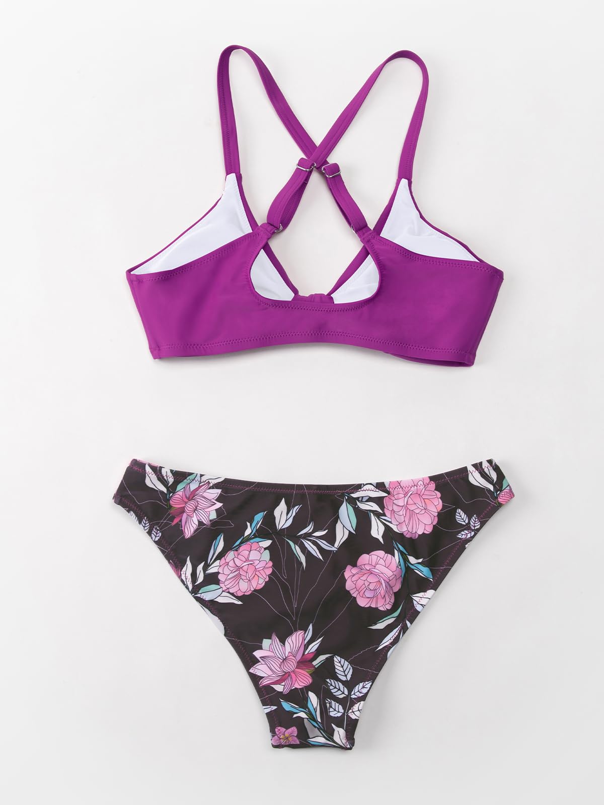 CUPSHE Women's Bikini Sets V Neck Knot Bunny Tie Low Waisted
