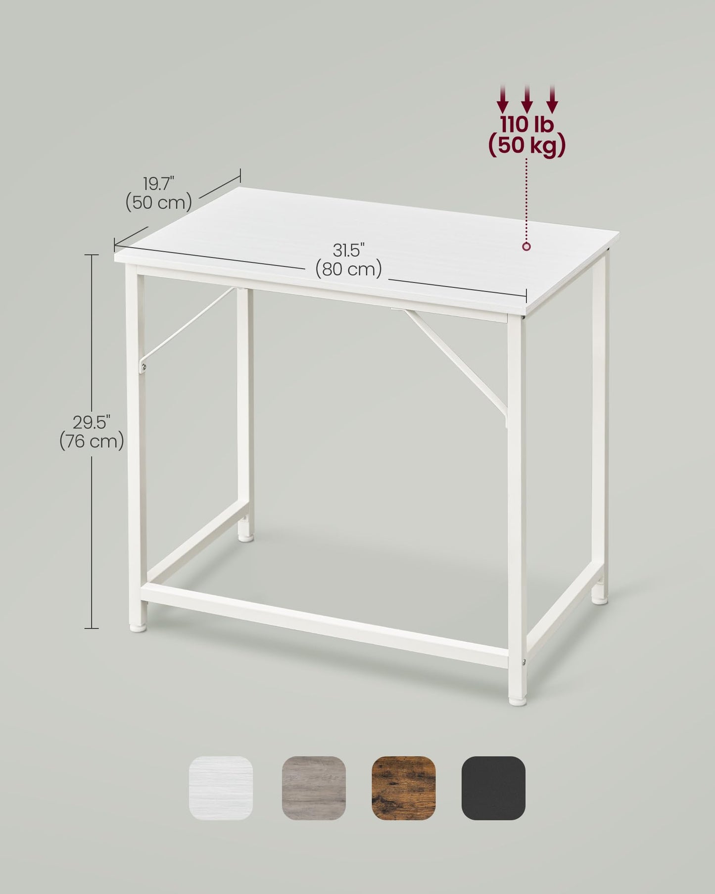 VASAGLE Computer Desk, Writing Desk, Small Office Table