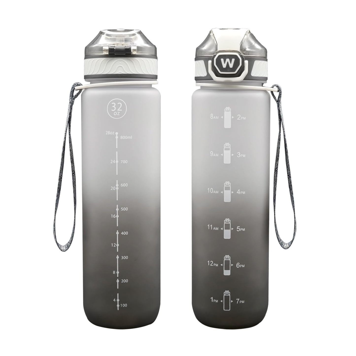 EYQ Water Bottle 1L / 500ML, 16oz / 32oz Leak-Proof Motivational Sports Drinks Bottle with Time Marker, Tritan BPA-Free, Drinking Waterbottles for Fitness, School, Gym, Outdoor Sports