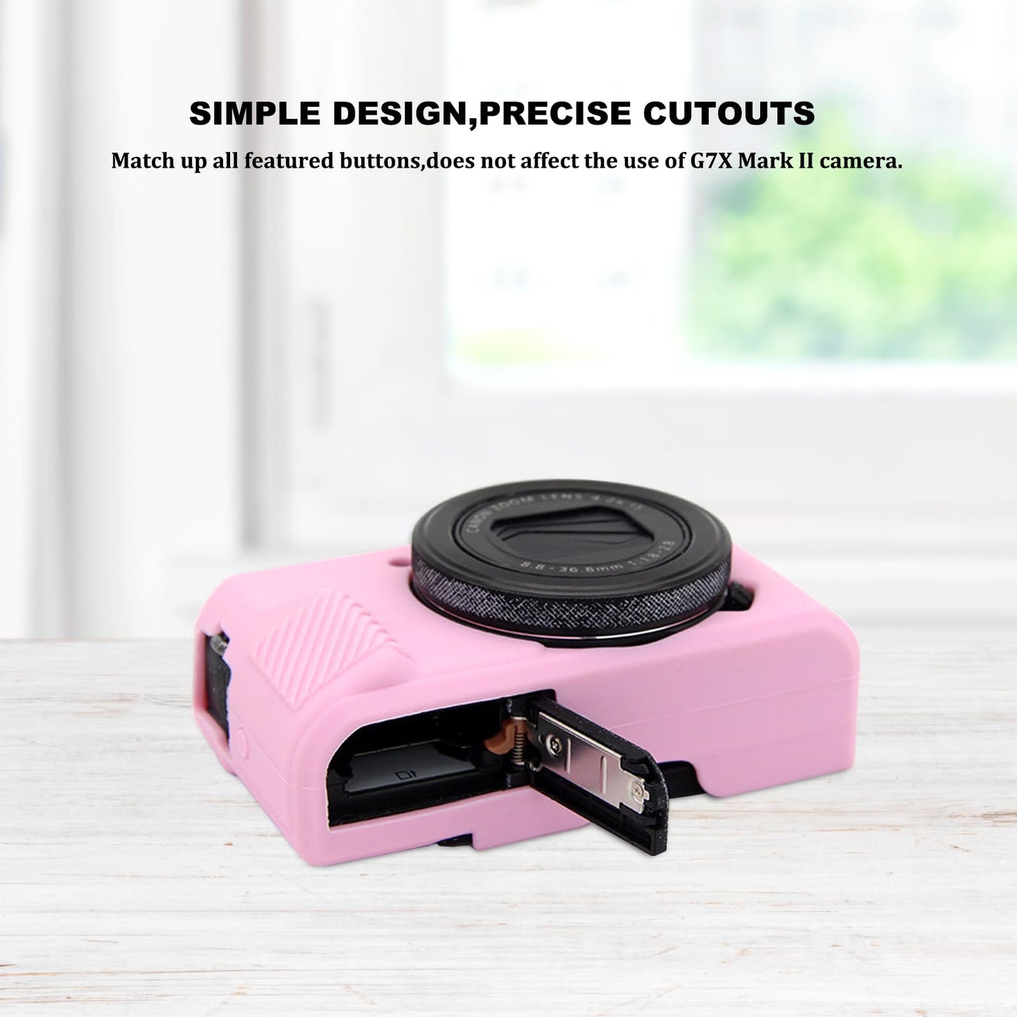 G7X Mark II Camera Case,Soft Silicone Protective Case Ultra-Thin Lightweight Cover for Canon PowerShot G7X Mark II Camera(No Lens Cover) (Pink)