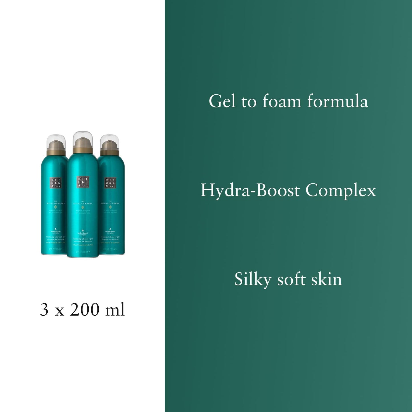 RITUALS Shower Foam Value Pack – The Ritual of Hammam, Sport and Homme - full size foaming shower gels - 3 x 200 ml