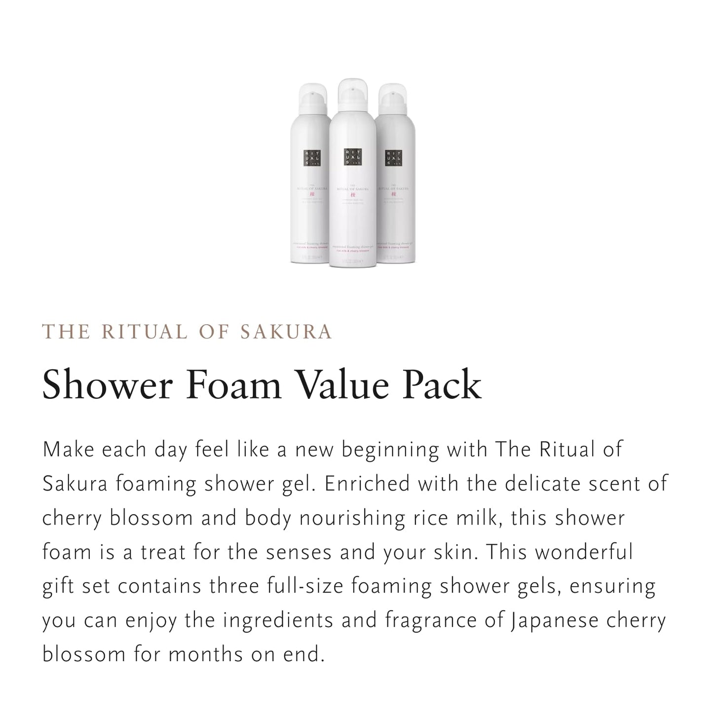 RITUALS Shower Foam Value Pack – The Ritual of Hammam, Sport and Homme - full size foaming shower gels - 3 x 200 ml