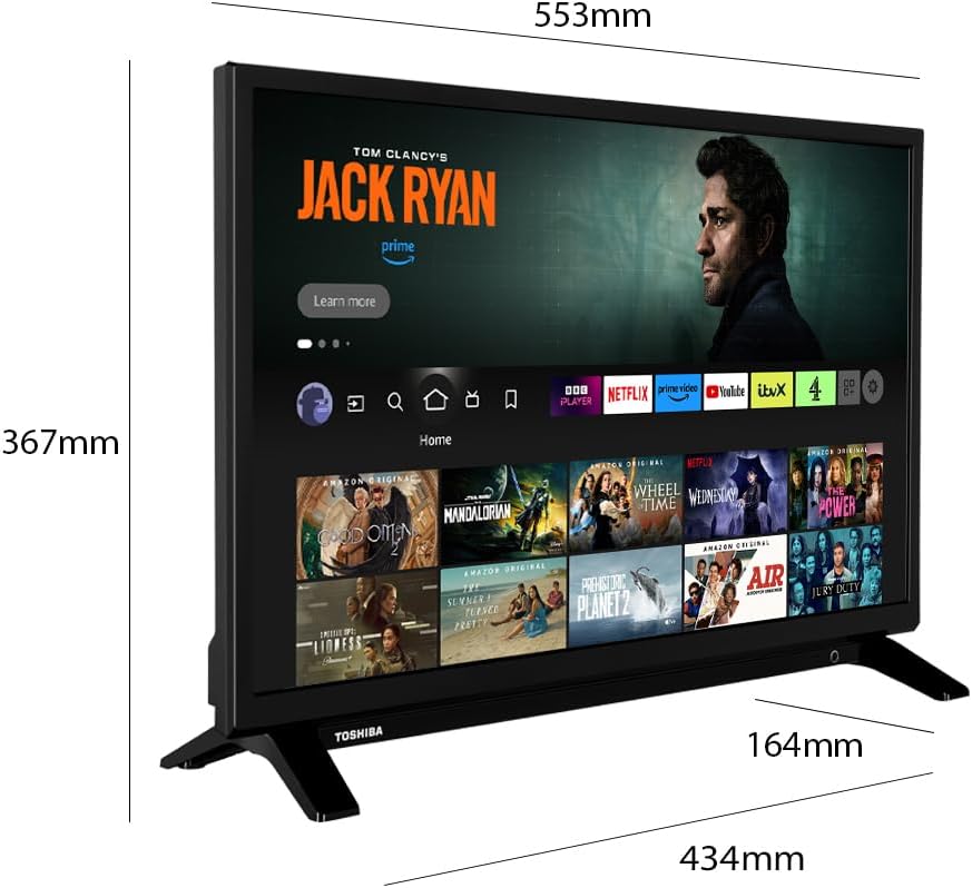Toshiba 24WF2F53DB 24 Inch HD Ready Smart TV, TRU Resolution, TRU Micro Dimming, HDR10, Dolby Audio