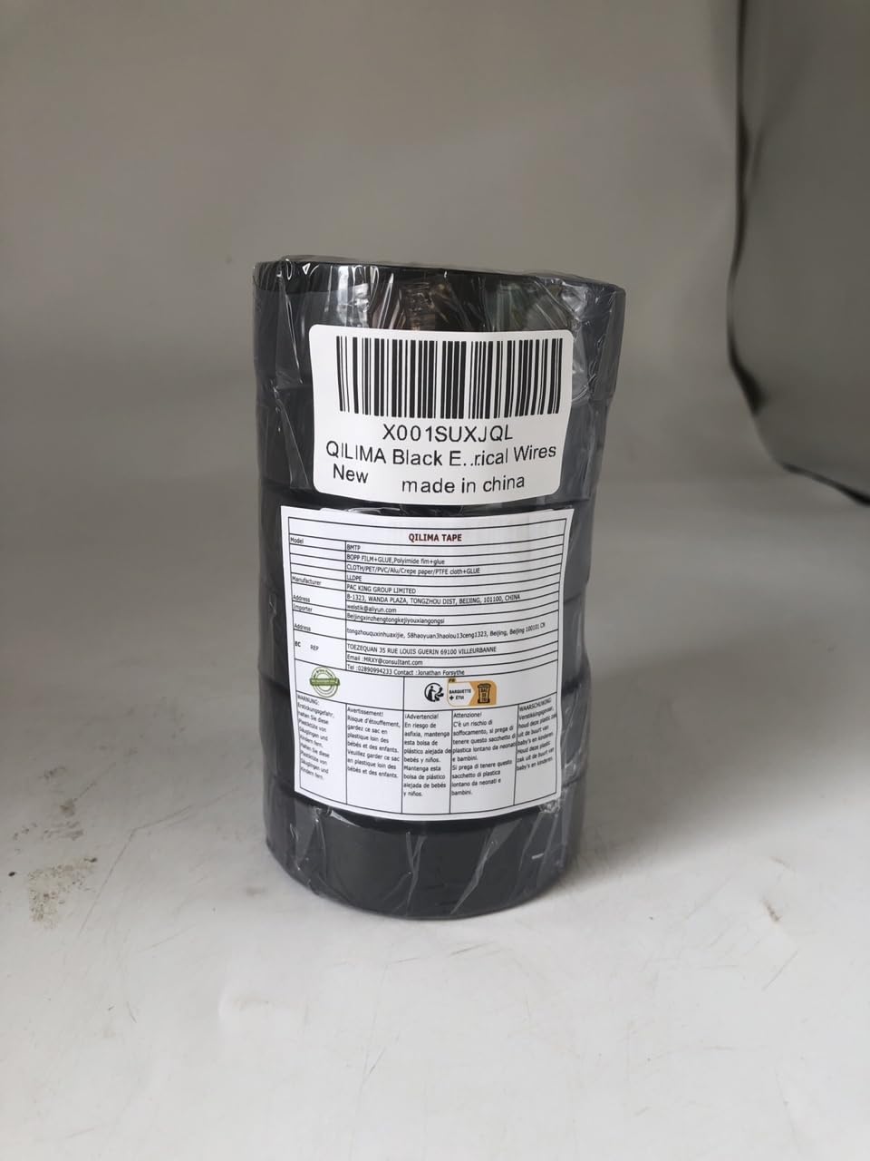 Black Electrical Tape 19MM x 20M Pack of 6-Strong Self-Adhesive PVC Insulation Tape