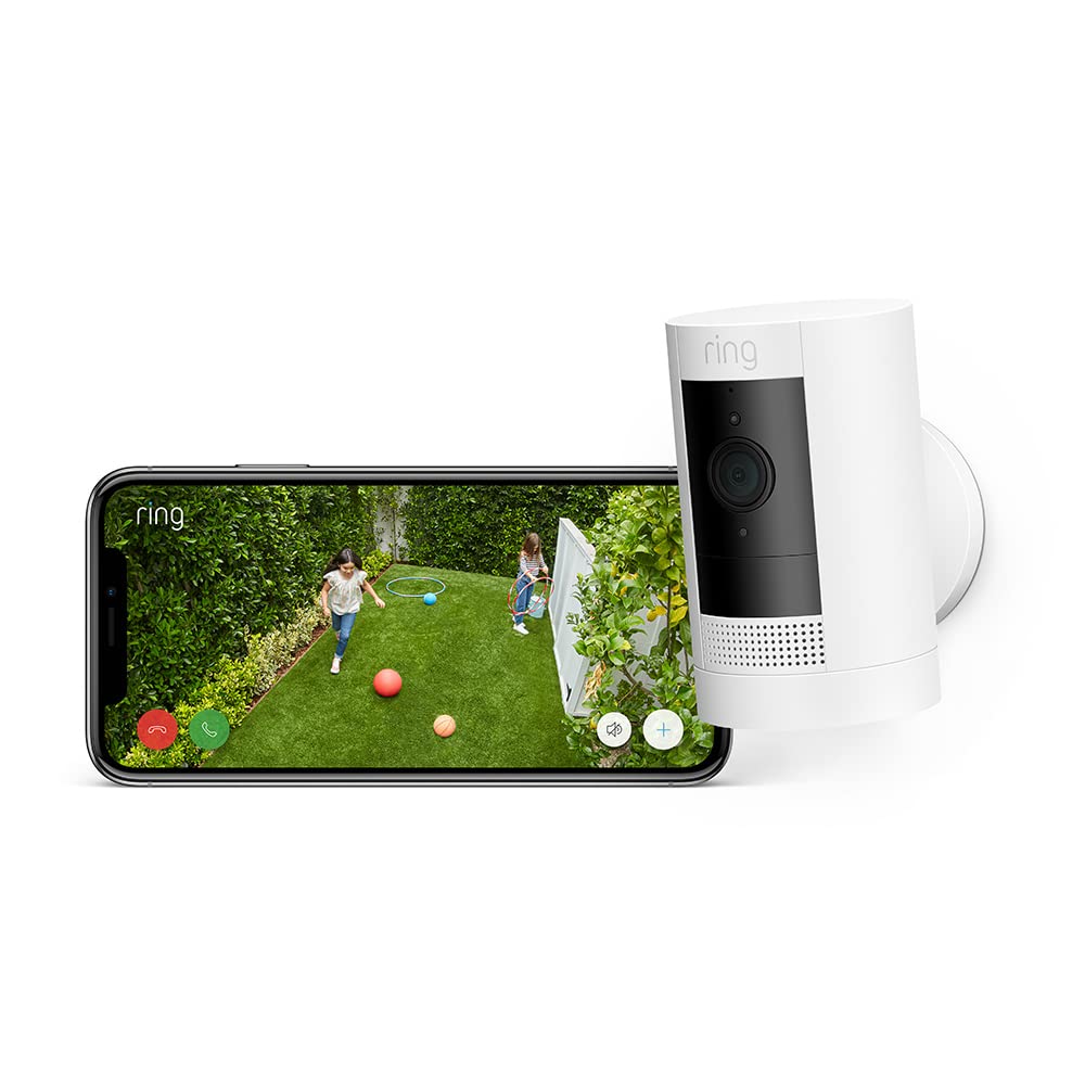 Certified Refurbished Ring Outdoor Camera Battery(Stick Up Cam)|HD wireless outdoor Security Cam 1080p Video,Two-Way Talk,Wifi,Works with Alexa| Alternative to CCTV|30-day free trial of Ring Home