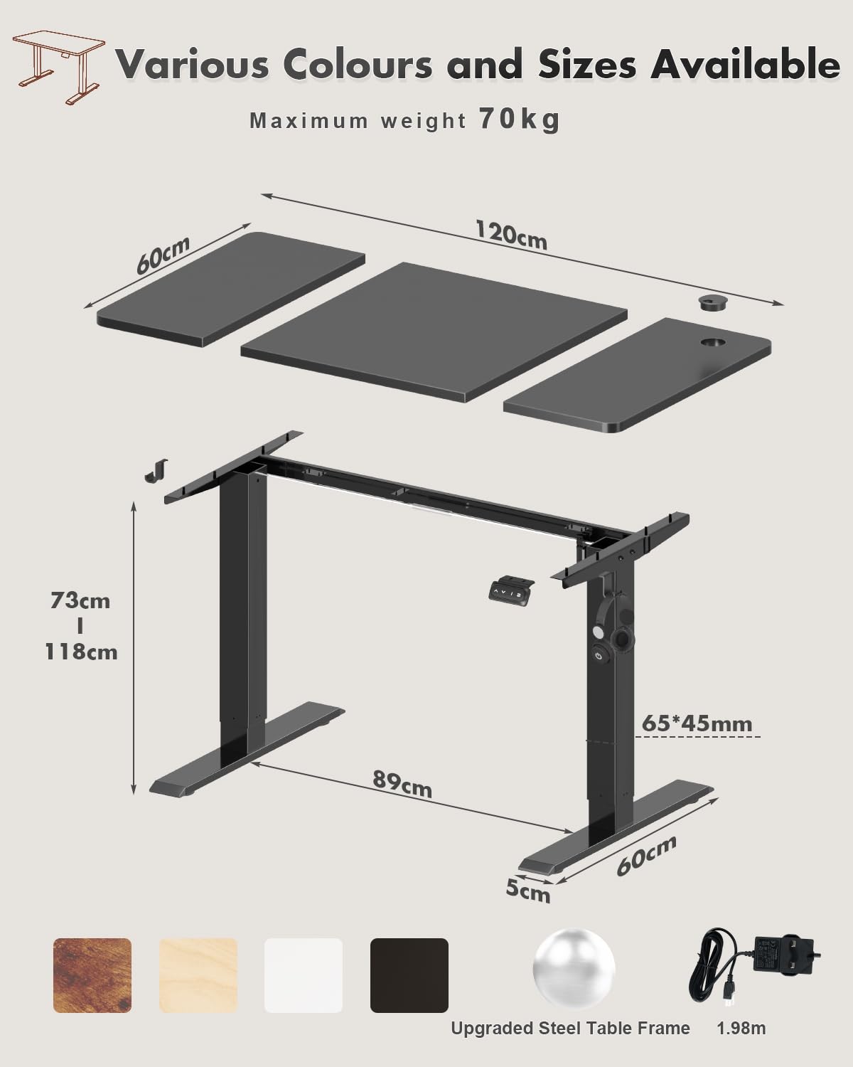 Devoko Electric Standing Desk 120x60cm