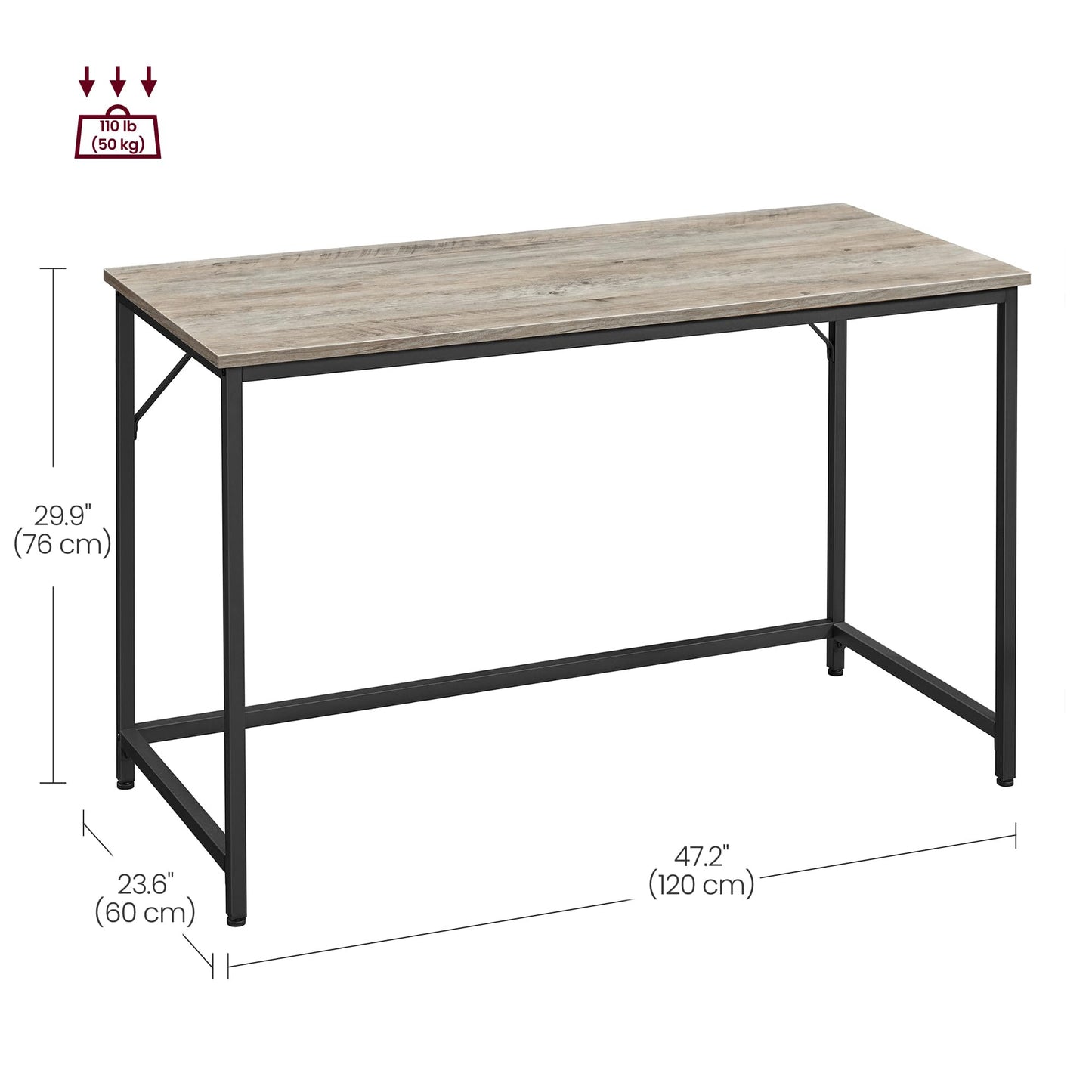 VASAGLE Computer Desk, Writing Desk, Small Office Table