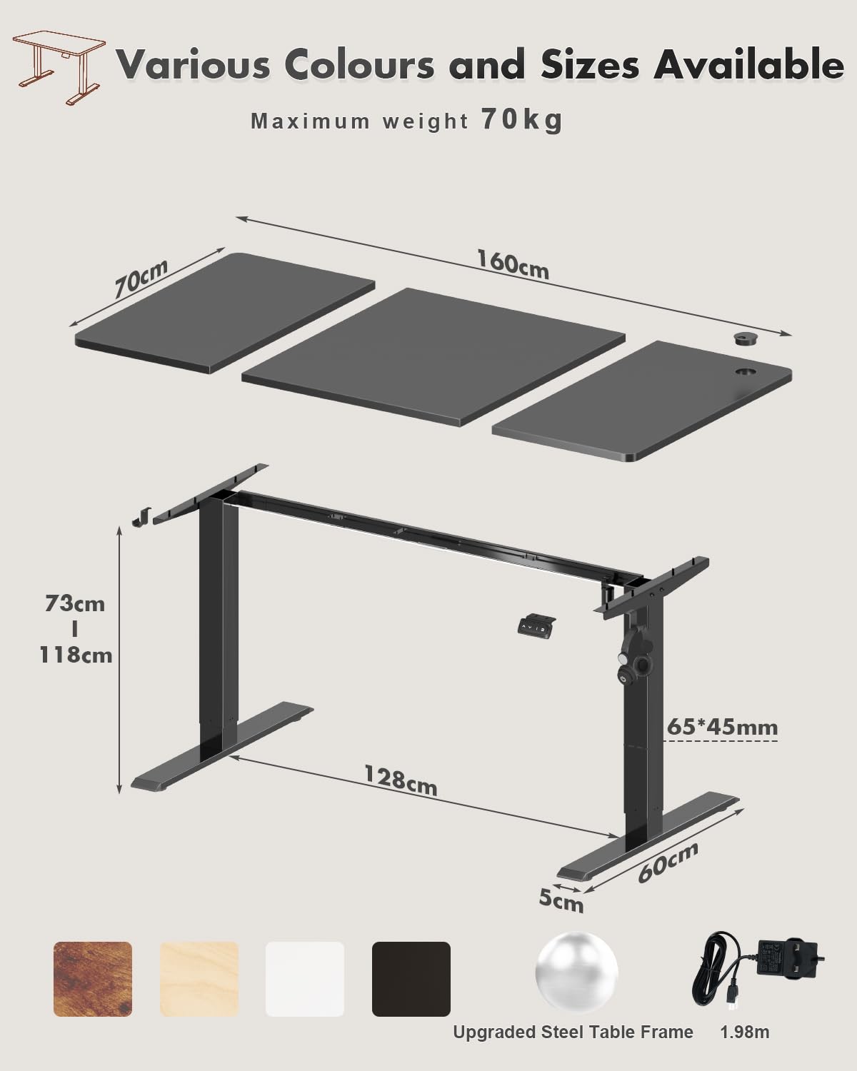 Devoko Electric Standing Desk 120x60cm