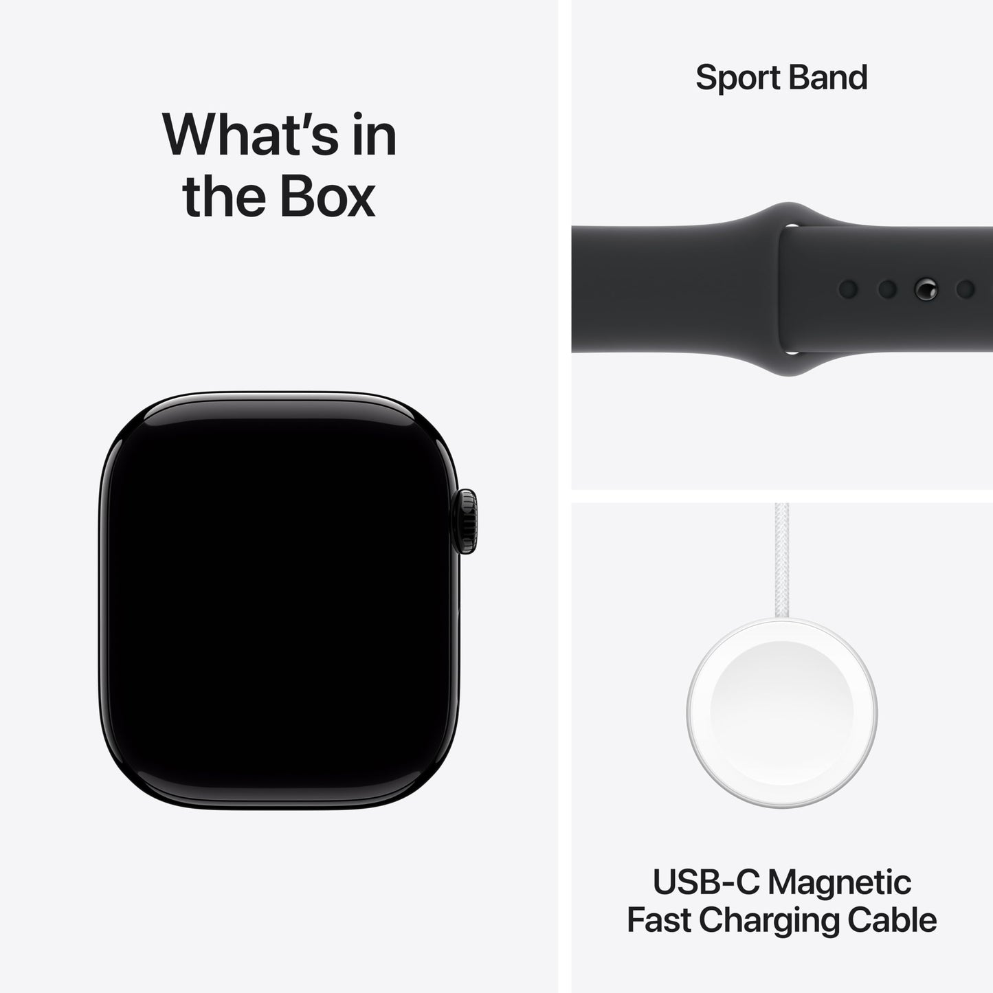 Apple Watch Series 10 GPS 42 mm Smartwatch with Jet Black Aluminium Case with Black Sport Band - S/M. Fitness Tracker, ECG App, Always-On Retina Display, Water Resistant