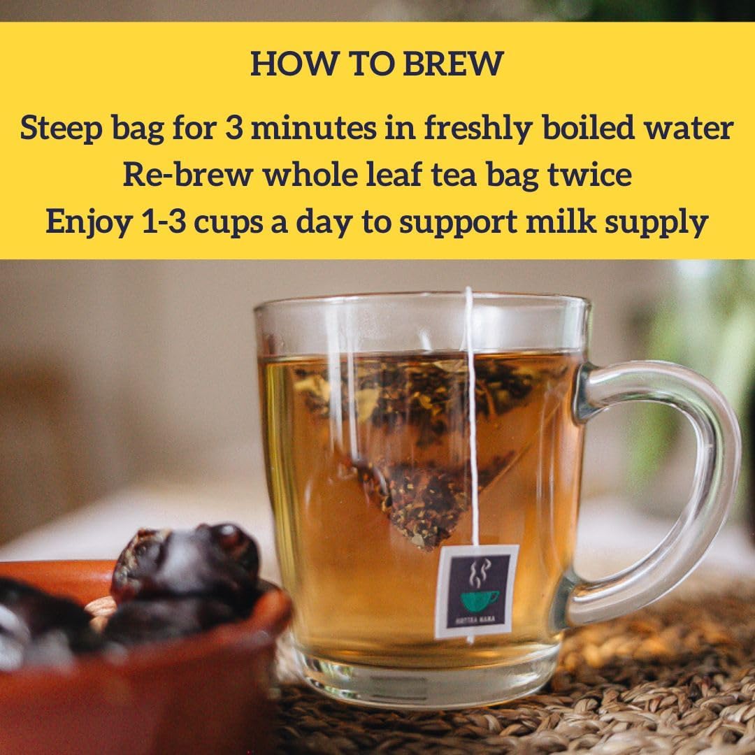HOTTEA MAMA | Milk’s Up | Breastfeeding & Lactation Support Tea | Organic Fenugreek & Fennel | Caffeine-Free | Herbal Tea | 14 Whole Leaf Biodegradable Bags - Makes 28 Cups