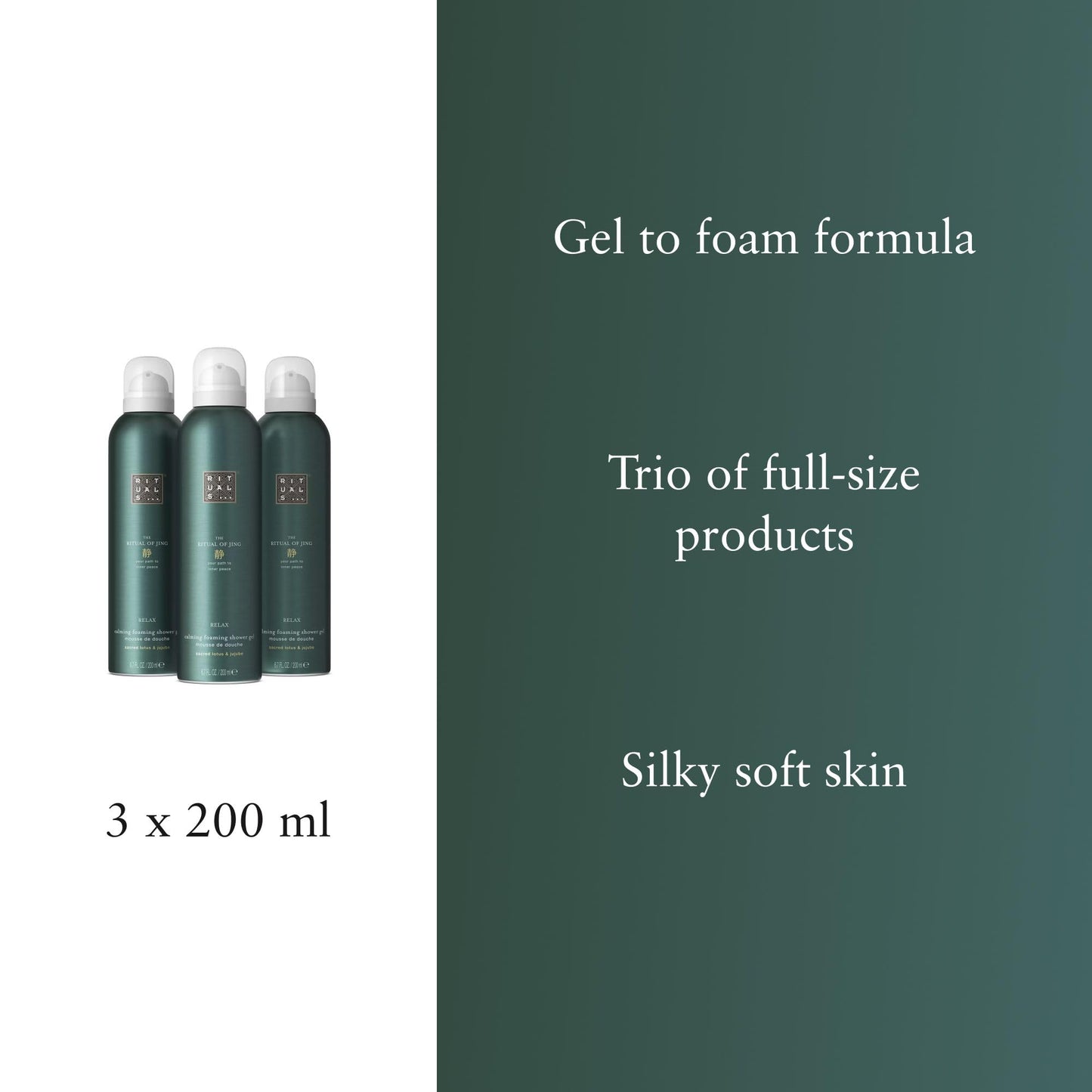 RITUALS Shower Foam Value Pack – The Ritual of Hammam, Sport and Homme - full size foaming shower gels - 3 x 200 ml