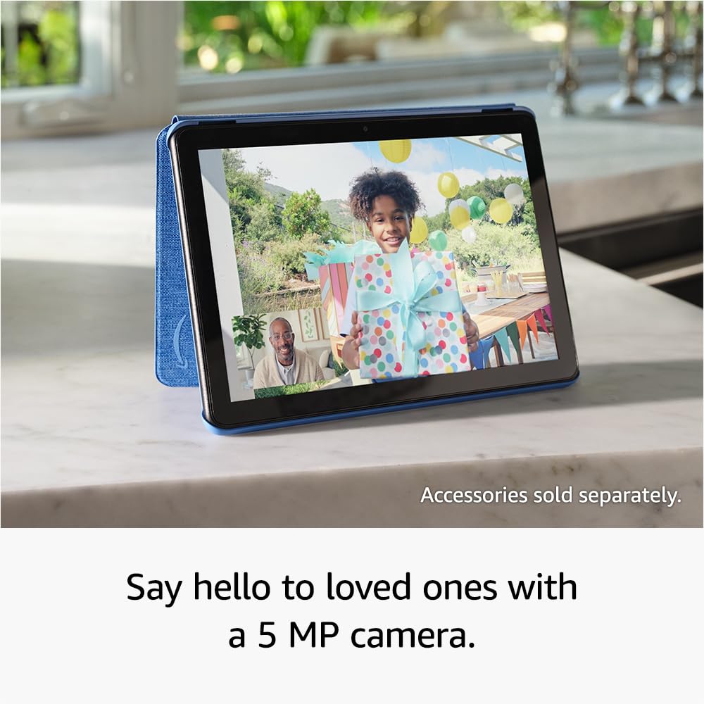 Certified Refurbished Amazon Fire HD 10 tablet, 10.1" vibrant Full HD screen, octa-core processor, 3 GB RAM, up to 13-h battery life, latest model (2023 release), 32 GB, Black, with adverts