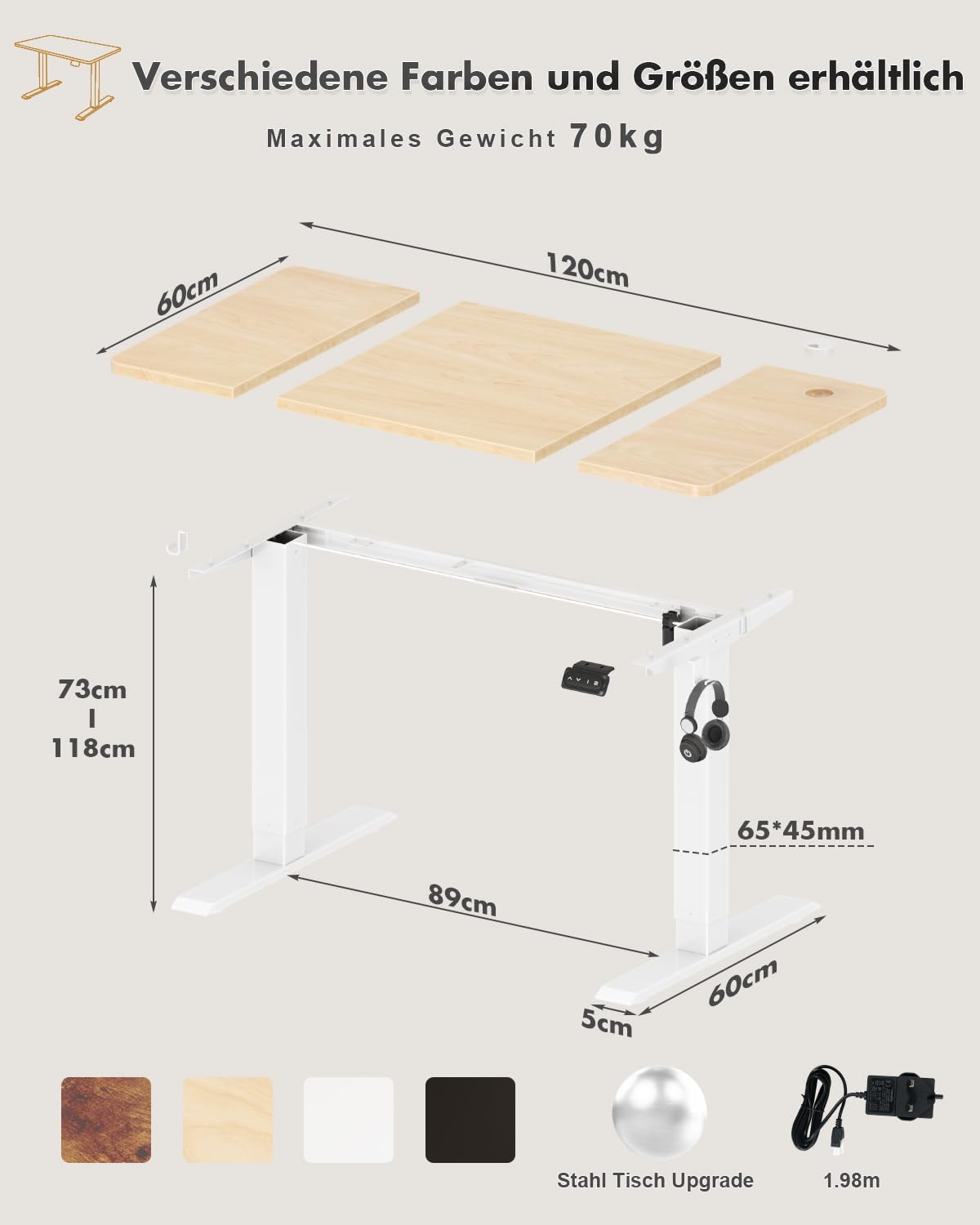 Devoko Electric Standing Desk 120x60cm