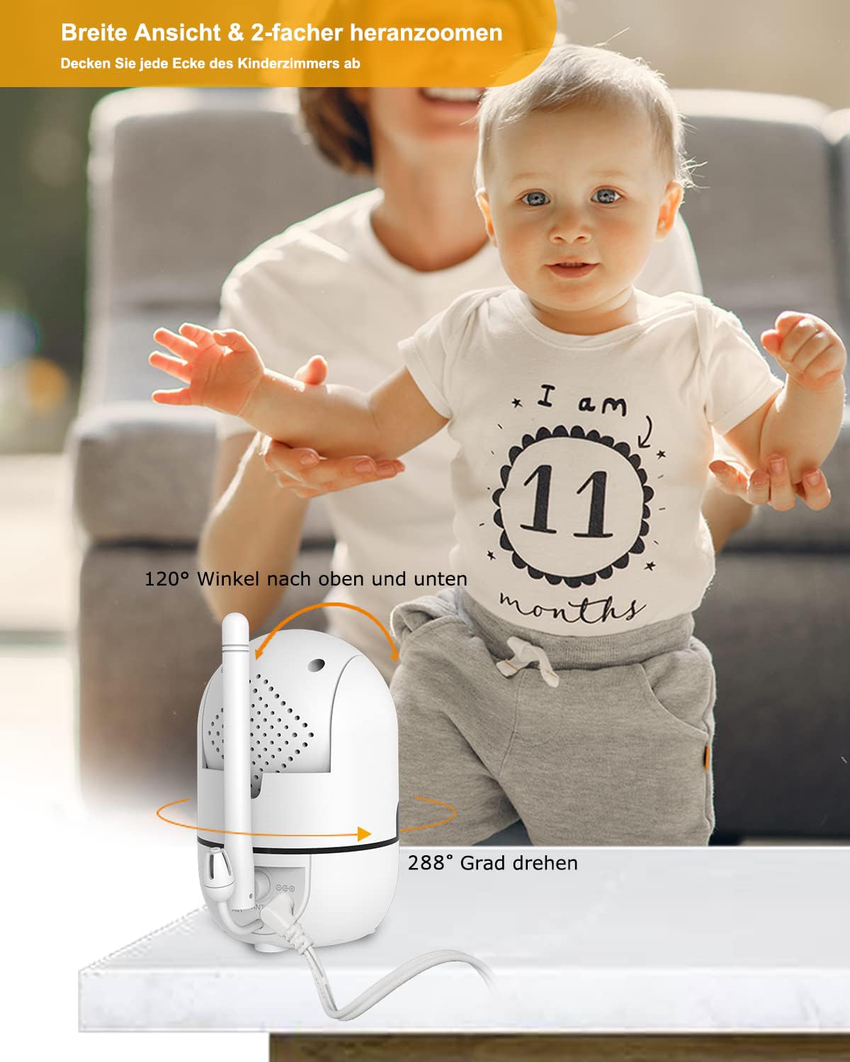 HelloBaby Baby Monitor,Hello Baby Monitor with Camera and Audio, 3.2''
