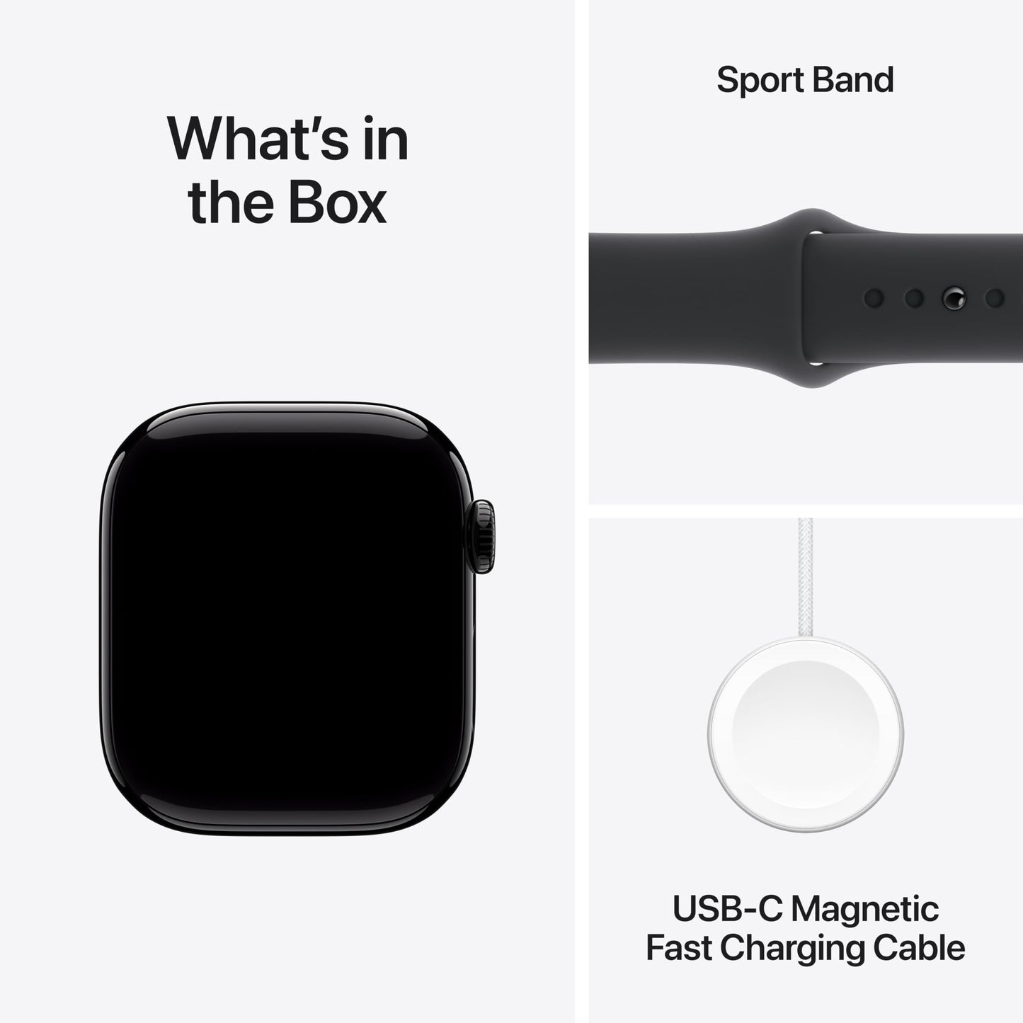 Apple Watch Series 10 GPS 42 mm Smartwatch with Jet Black Aluminium Case with Black Sport Band - S/M. Fitness Tracker, ECG App, Always-On Retina Display, Water Resistant