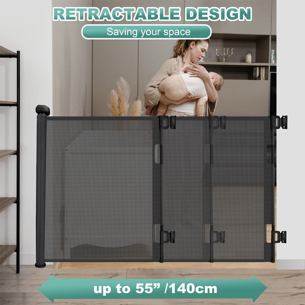 Retractable Stair Gate, Upgraded Stair Gates