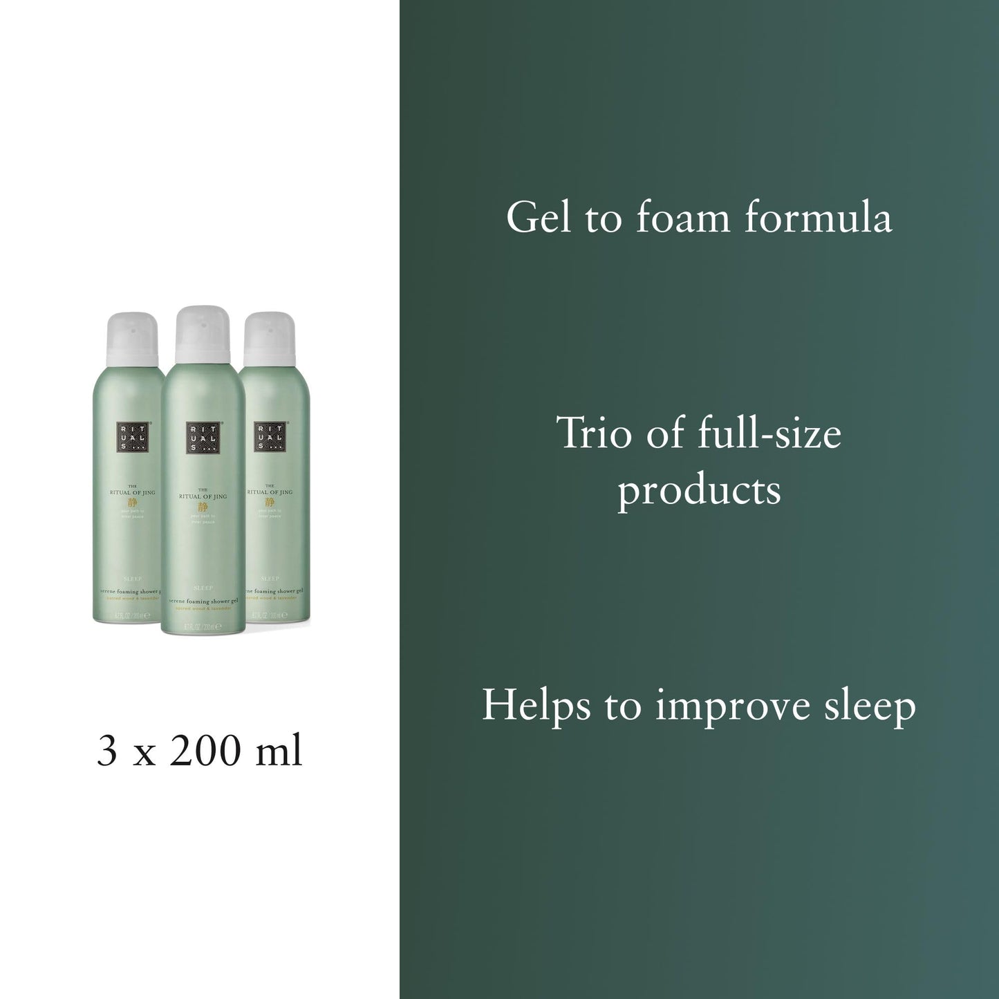 RITUALS Shower Foam Value Pack – The Ritual of Hammam, Sport and Homme - full size foaming shower gels - 3 x 200 ml
