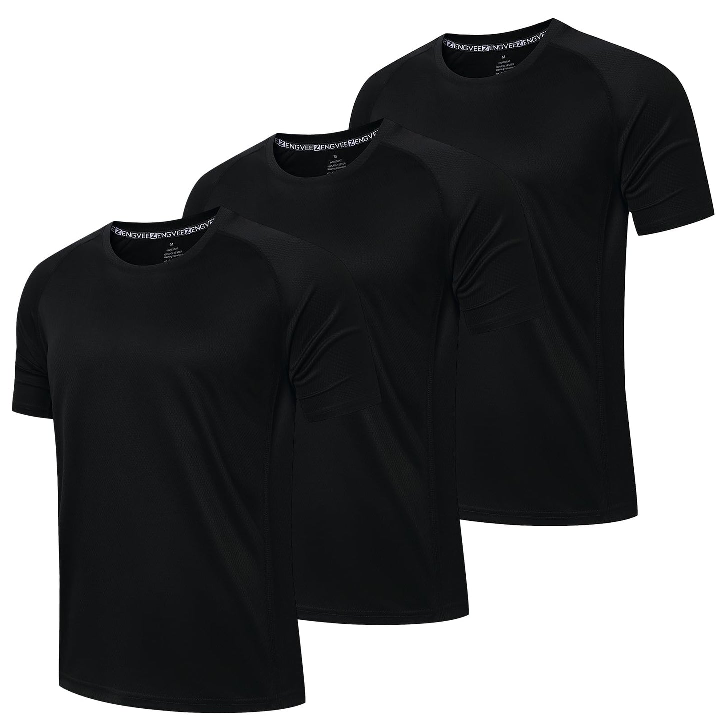3 Pack Mens Running T Shirts Gym Clothes ShirtsQuick Dry Moisture Wicking Athletic Shirt Breathable Cool Workout Tshirts