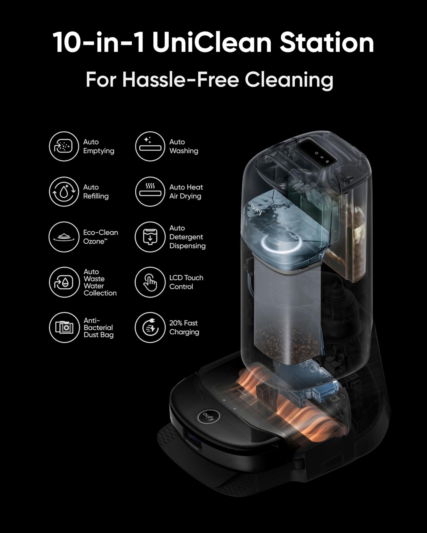 eufy X10 Pro Omni Robot Vacuum Cleaner with Mop, All-in-One Station