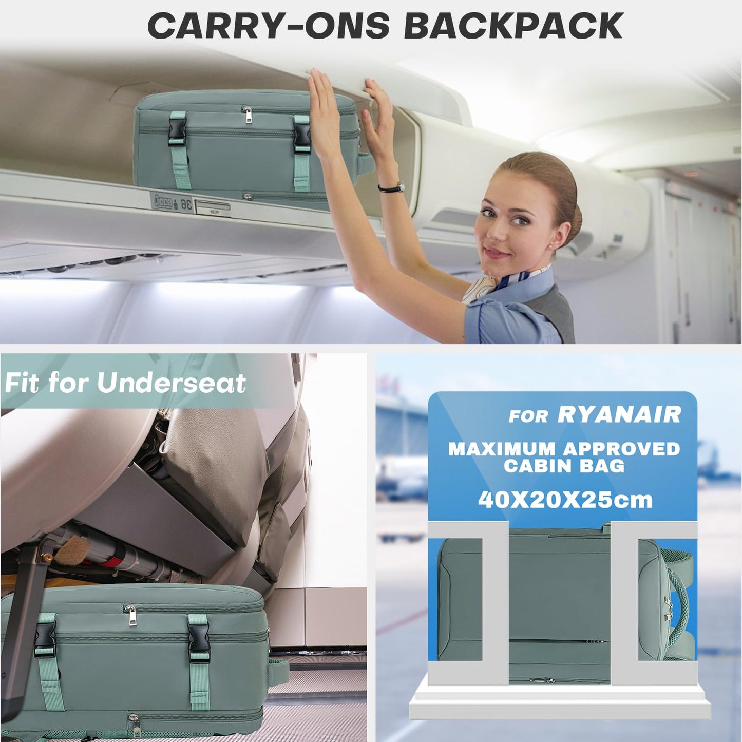 Xkdoai for Ryanair Cabin Bags 40x20x25