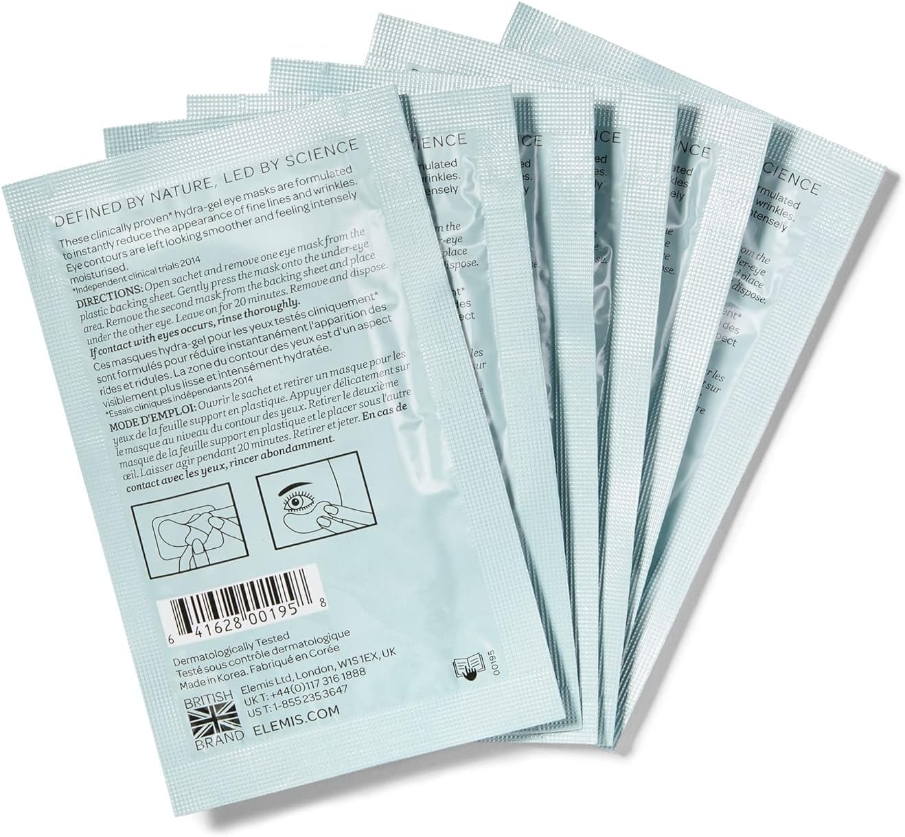 Elemis Pro-Collagen Hydragel Eye Masks, Eye Mask for Fine Lines, 6 Masks