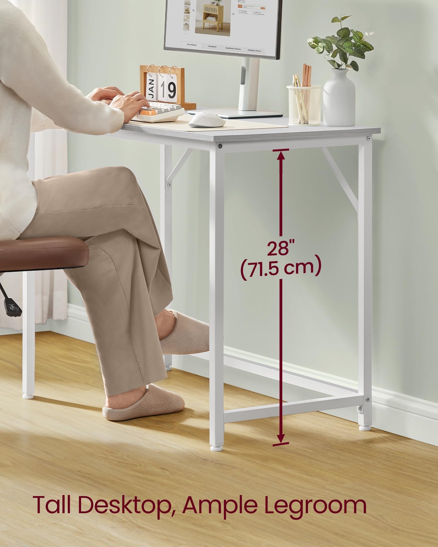 VASAGLE Computer Desk, Writing Desk, Small Office Table