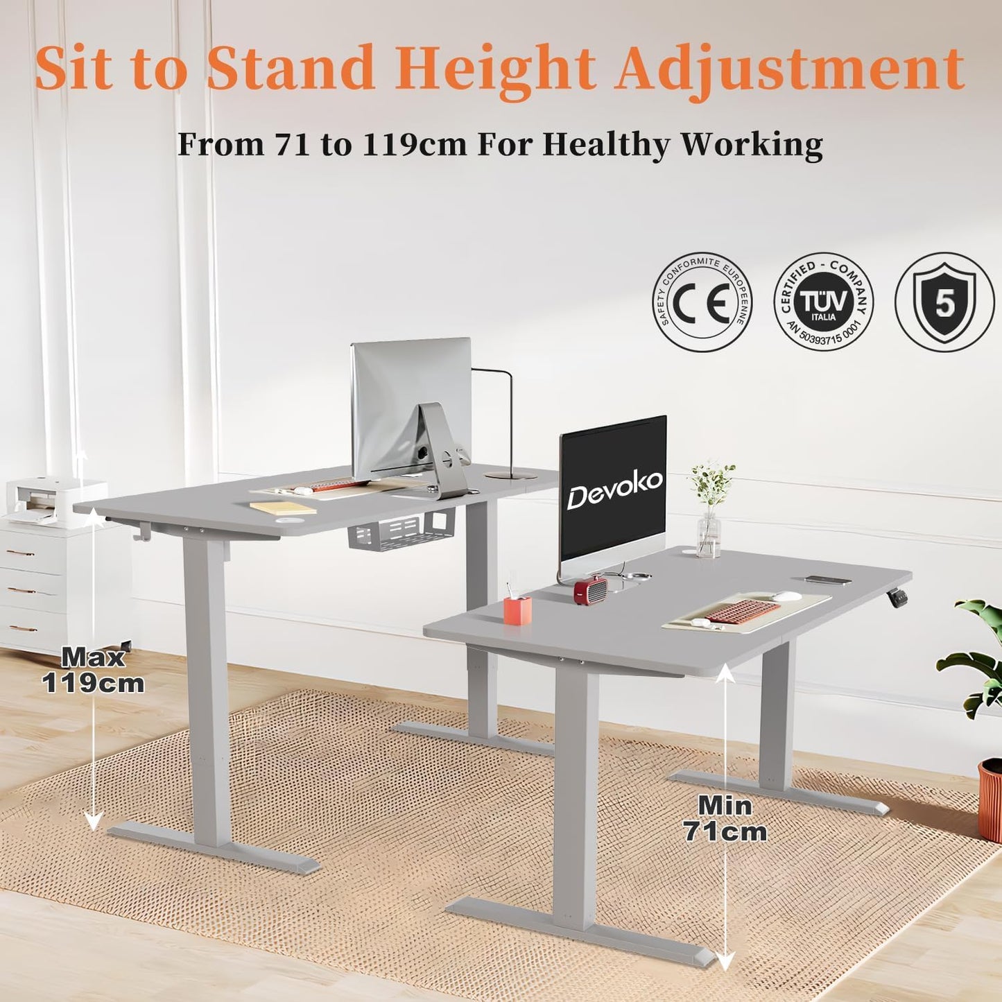 Devoko Electric Standing Desk 120x60cm