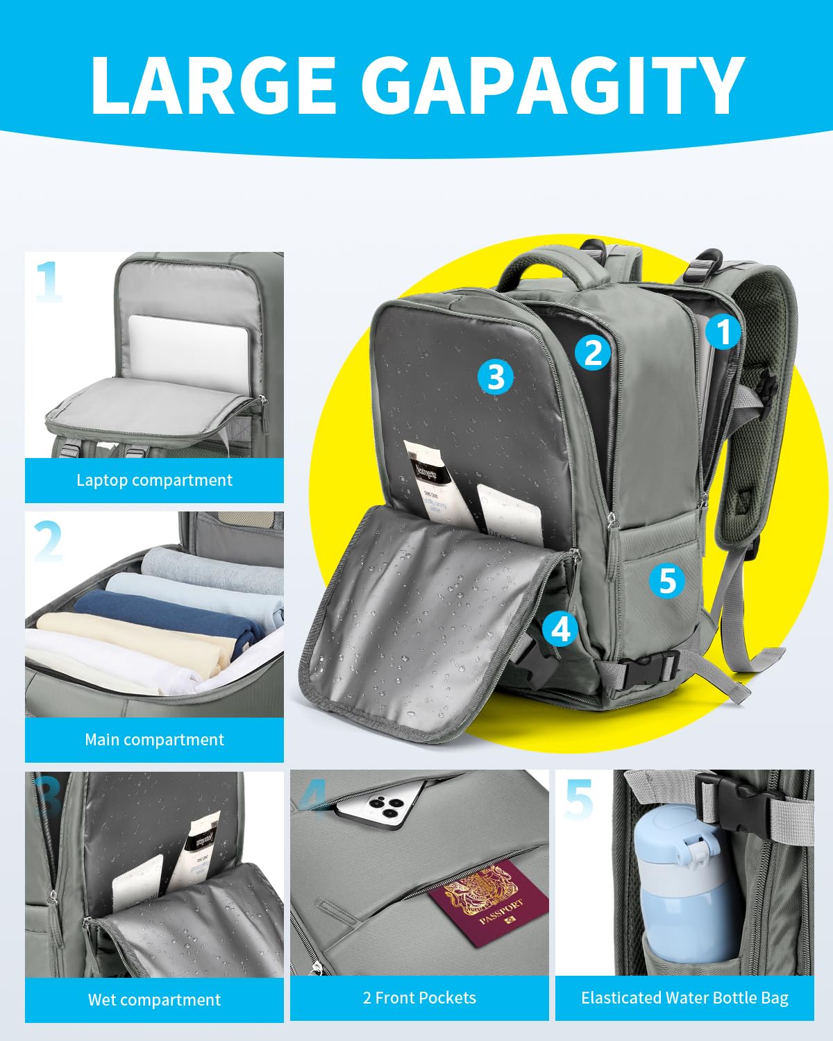 Cabin Bags for Ryanair 40x20x25 Underseat Travel Bag