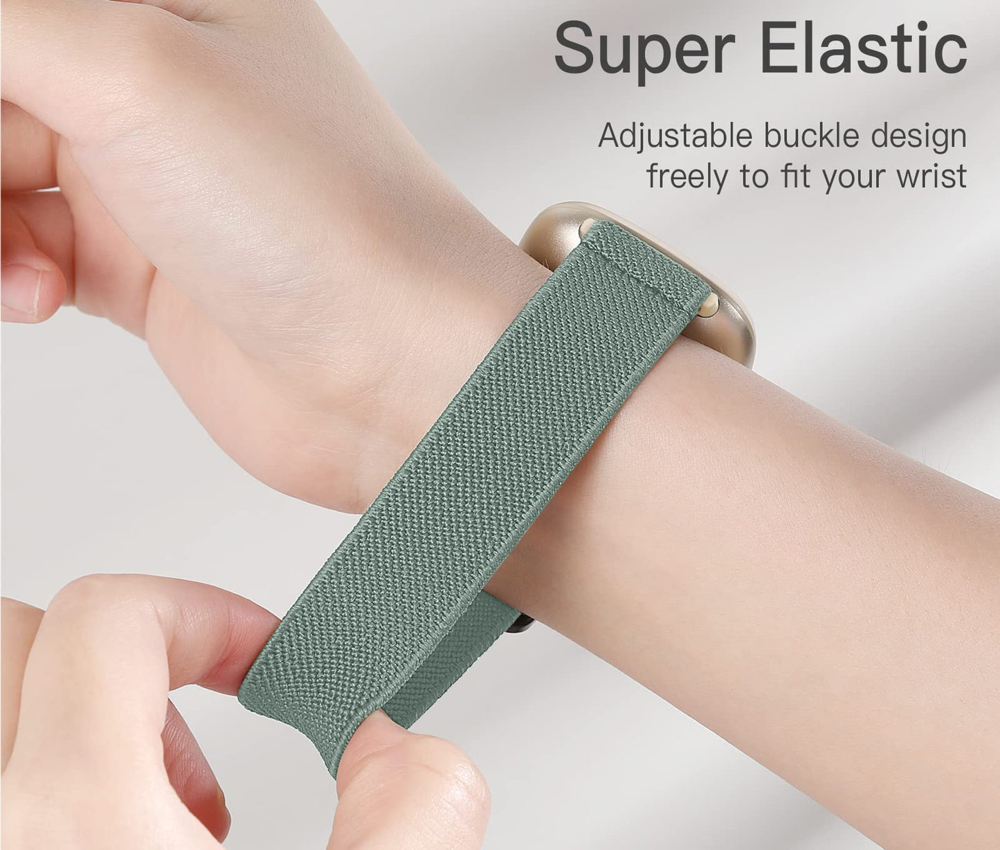 3 Pack Compatible with Fitbit Versa 4/3/Sense Strap, Soft Elastic Nylon Sport Replacement Band for Women & Men