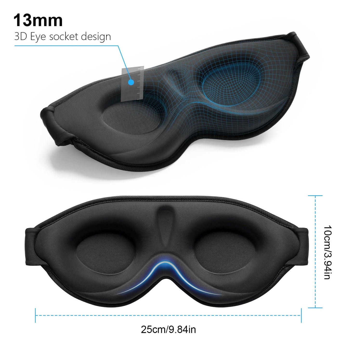 Gritin 100% Light Blocking Sleep Masks for Men & Women-Zero Pressure Sleeping Eye Mask