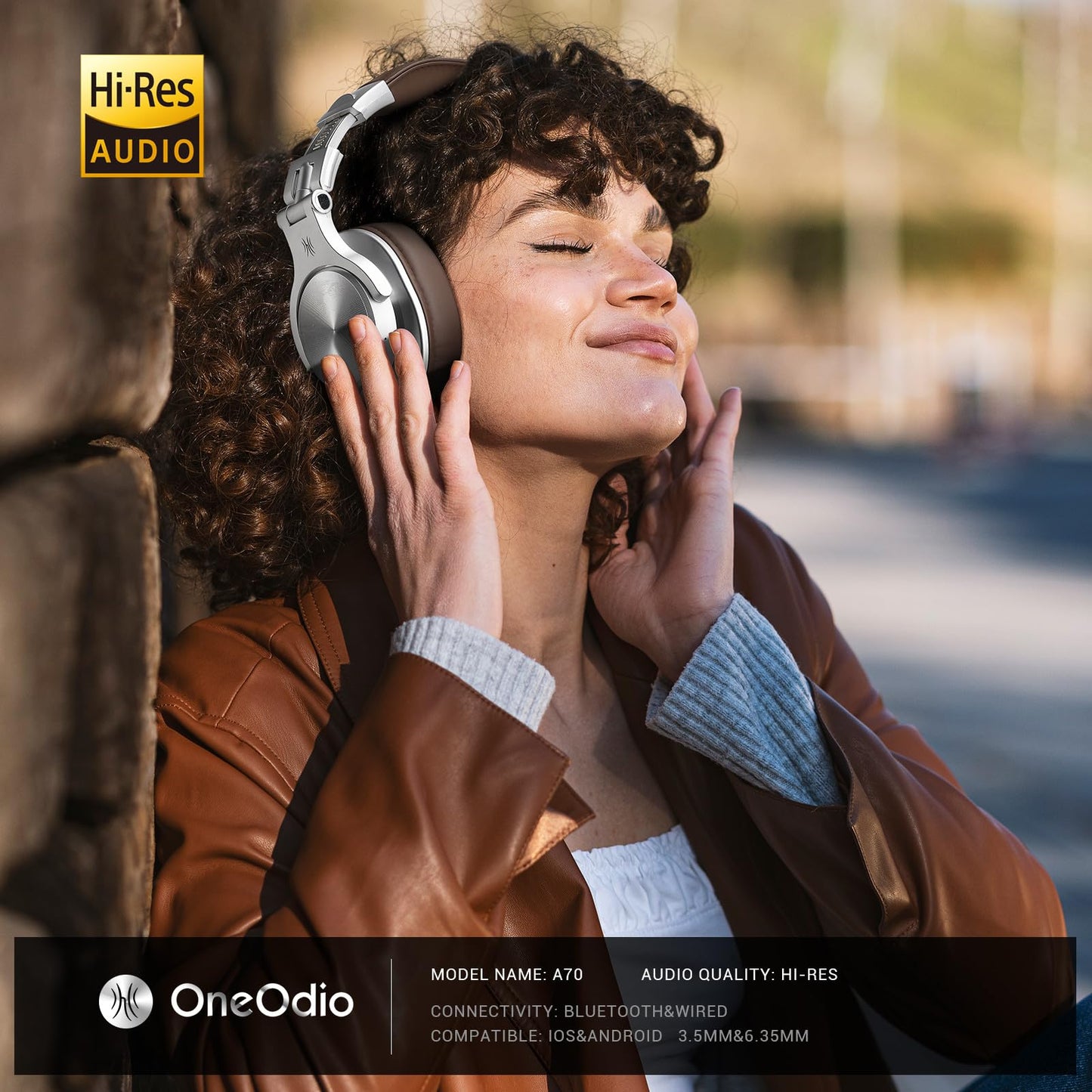OneOdio A70 Bluetooth Headphones Over Ear, 72 Hrs Playtime, Monitor Level Stereo Sound Quality, Foldable Wireless&Wired DJ Headphone, Professional Studio Headphones for DJ/TV/PC/Phone