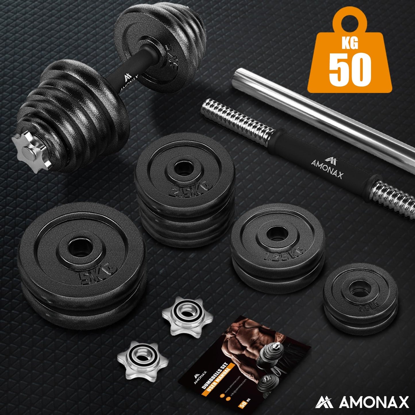 Amonax 20kg 30kg Cast Iron Adjustable Dumbbells