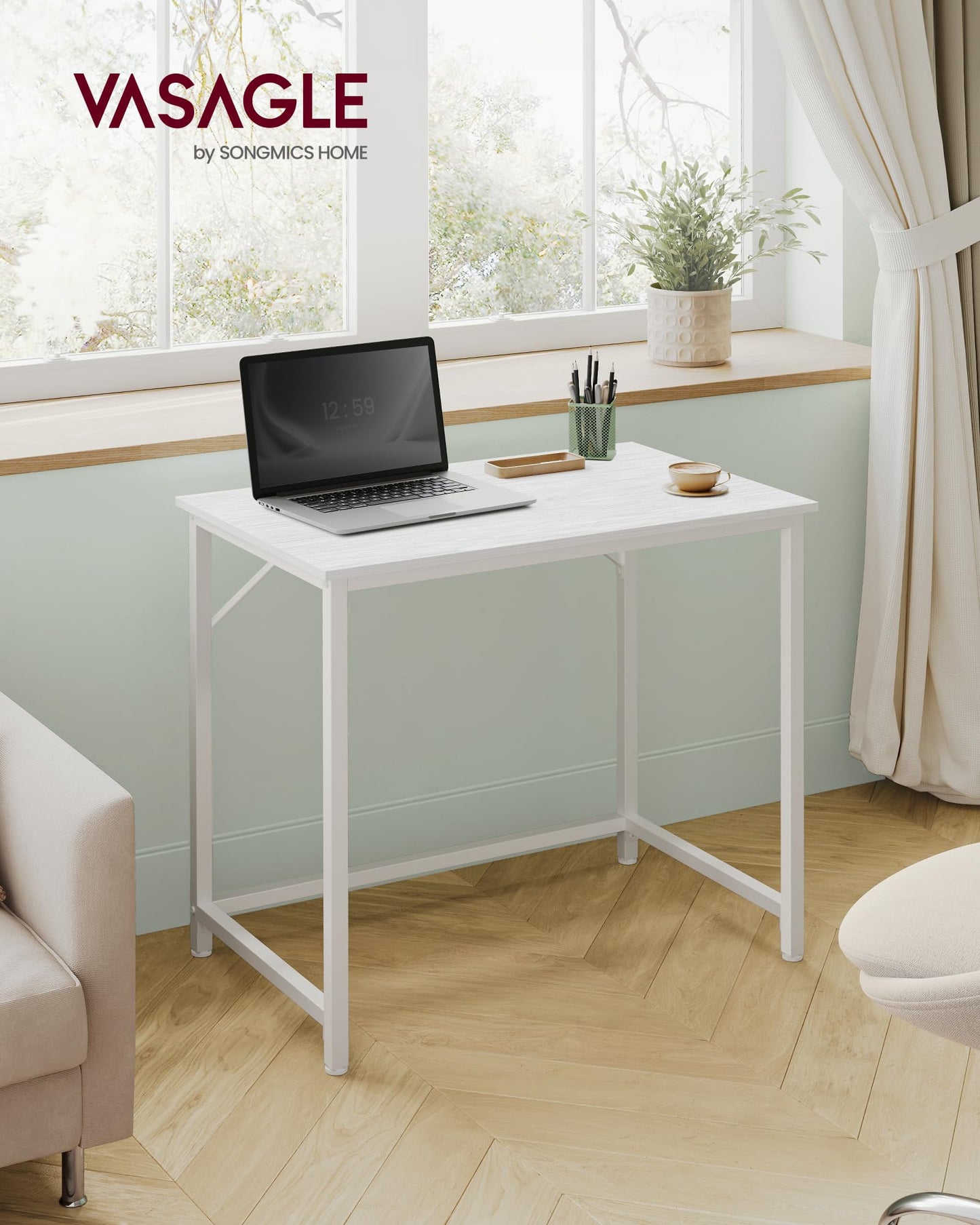 VASAGLE Computer Desk, Writing Desk, Small Office Table