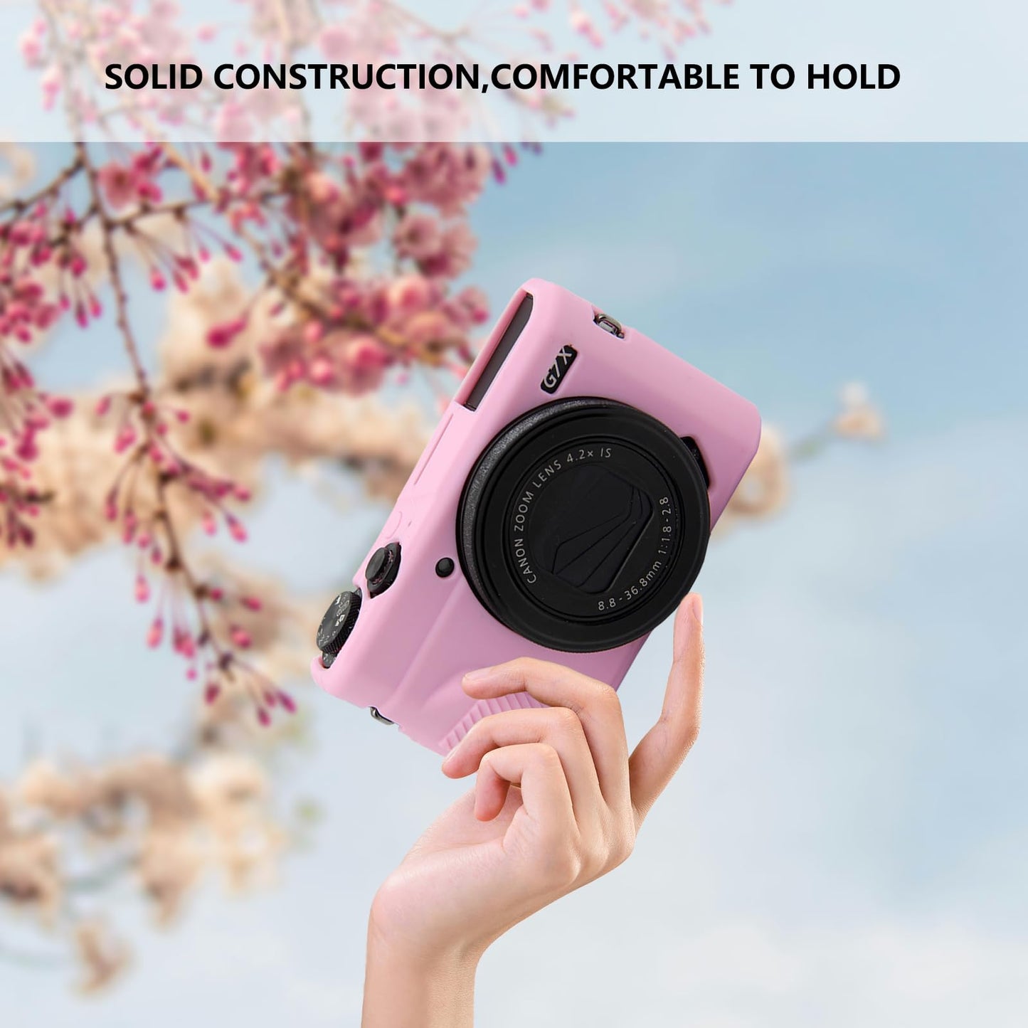 G7X Mark II Camera Case,Soft Silicone Protective Case Ultra-Thin Lightweight Cover for Canon PowerShot G7X Mark II Camera(No Lens Cover) (Pink)