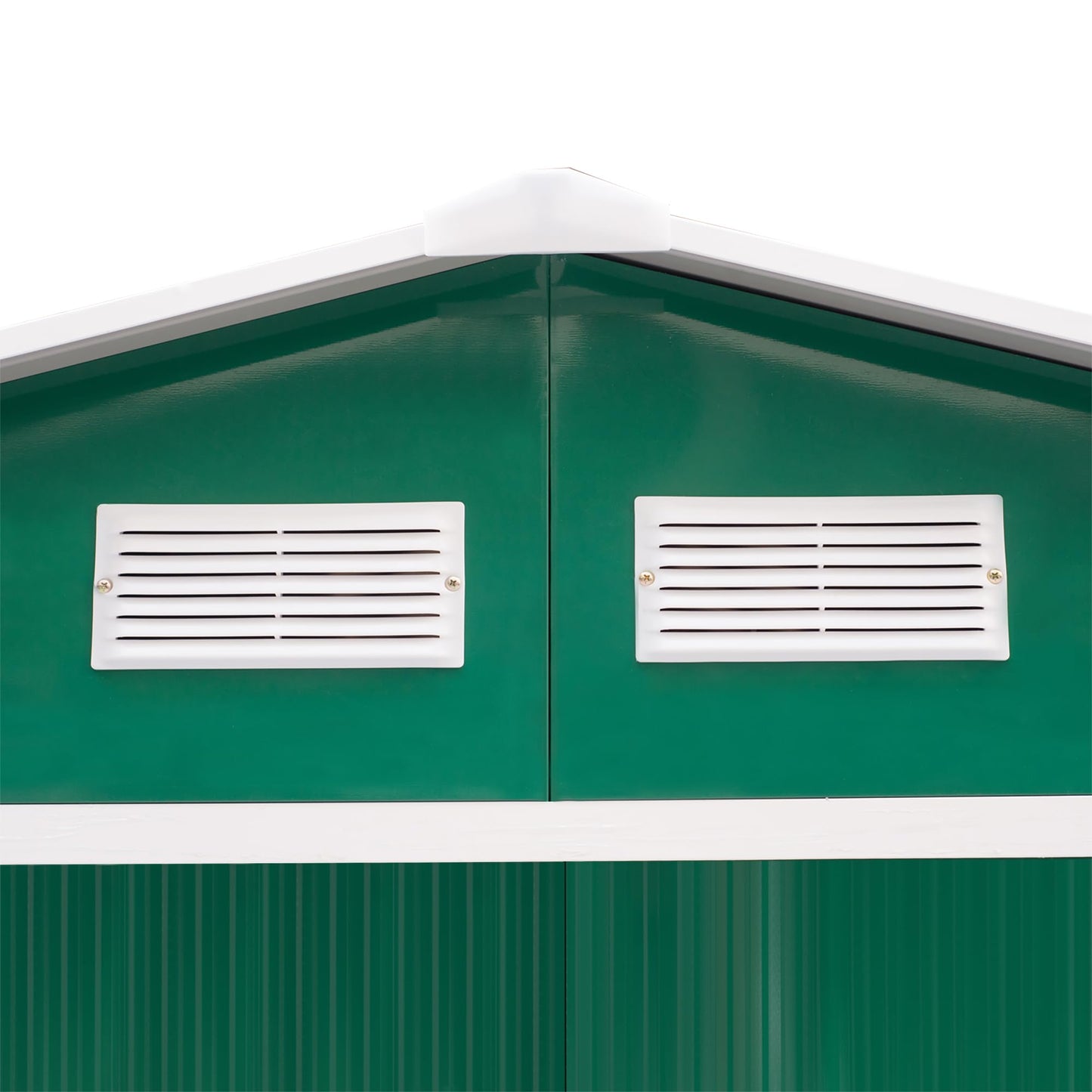 Outsunny 9 x 6ft Metal Garden Shed, Outdoor Storage Tool House with Ventilation Slots, Foundation Kit and Lockable Double Doors, Brown