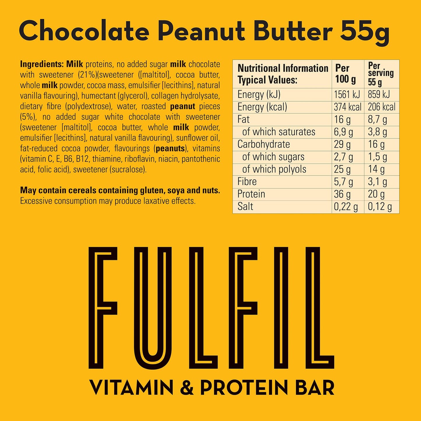 FULFIL Vitamin and Protein Bars (15 x 55 g Bars)