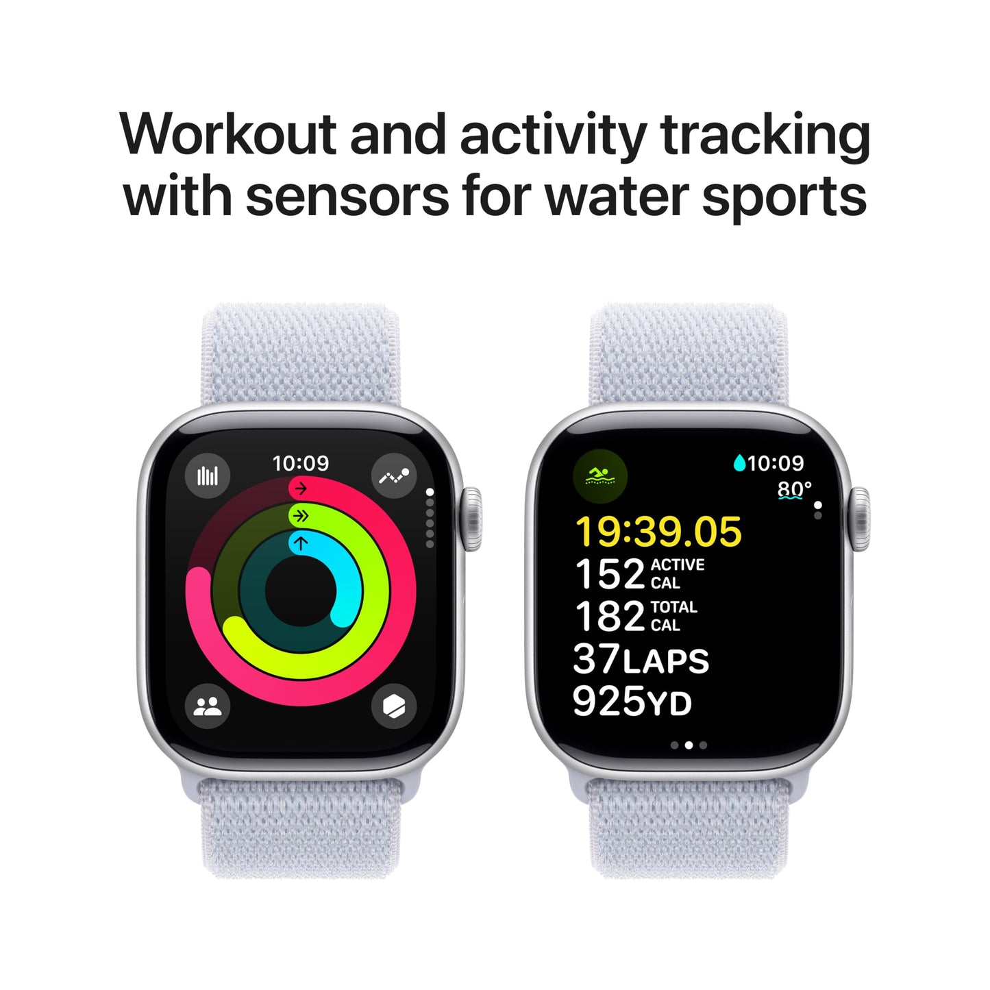 Apple Watch Series 10 GPS 42 mm Smartwatch with Jet Black Aluminium Case with Black Sport Band - S/M. Fitness Tracker, ECG App, Always-On Retina Display, Water Resistant