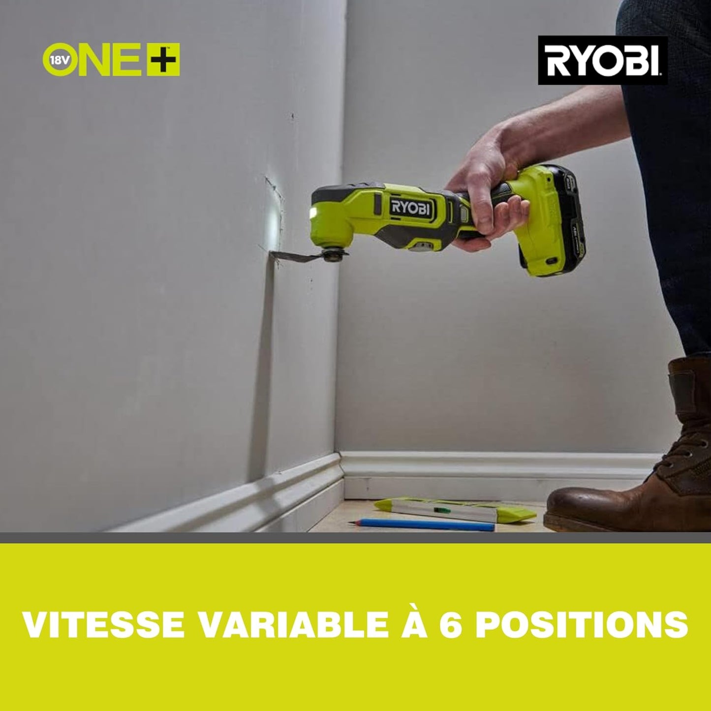 RYOBI RMT18-0 18V ONE+ Cordless Multi-Tool (Bare Tool), Hyper Green