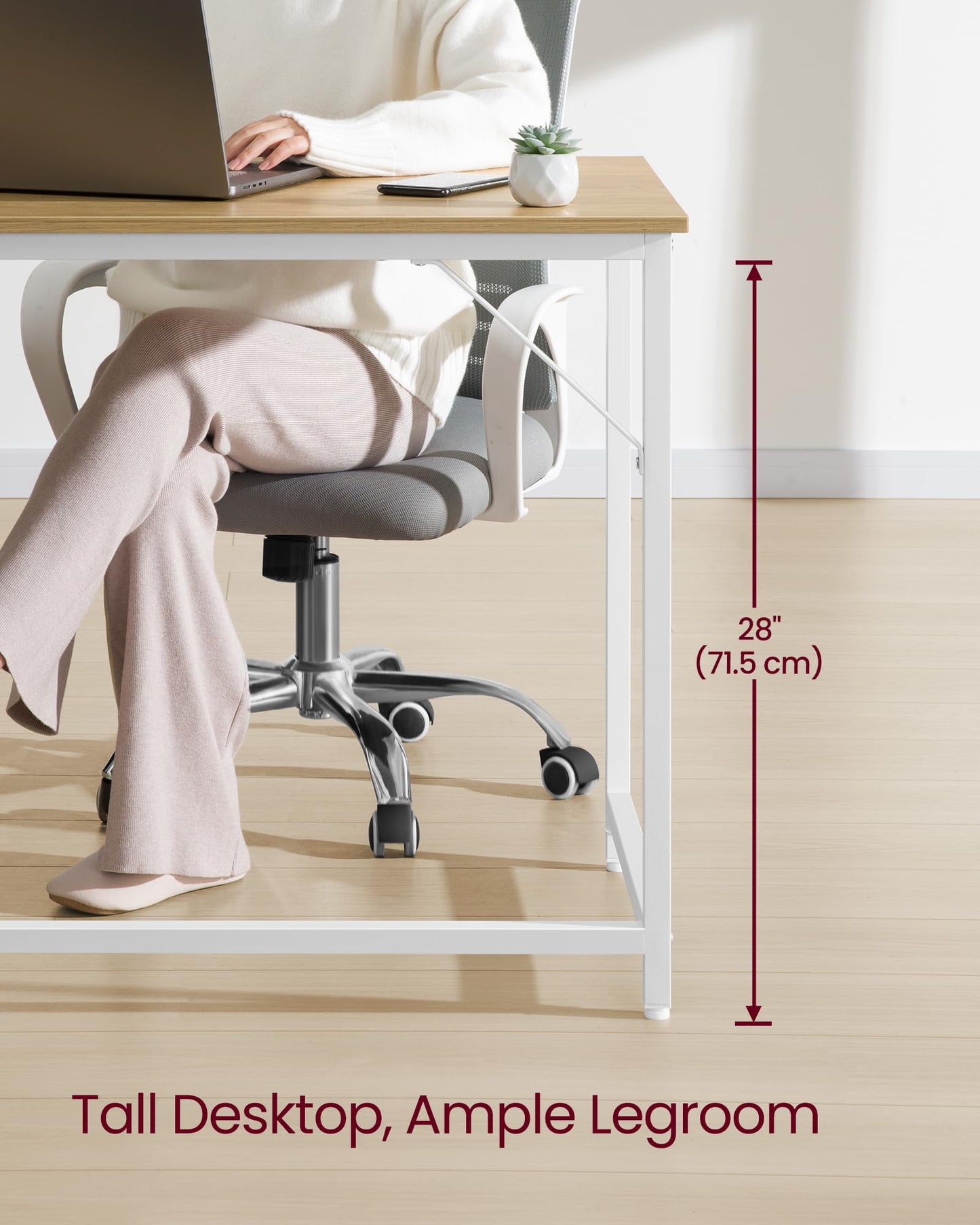 VASAGLE Computer Desk, Writing Desk, Small Office Table