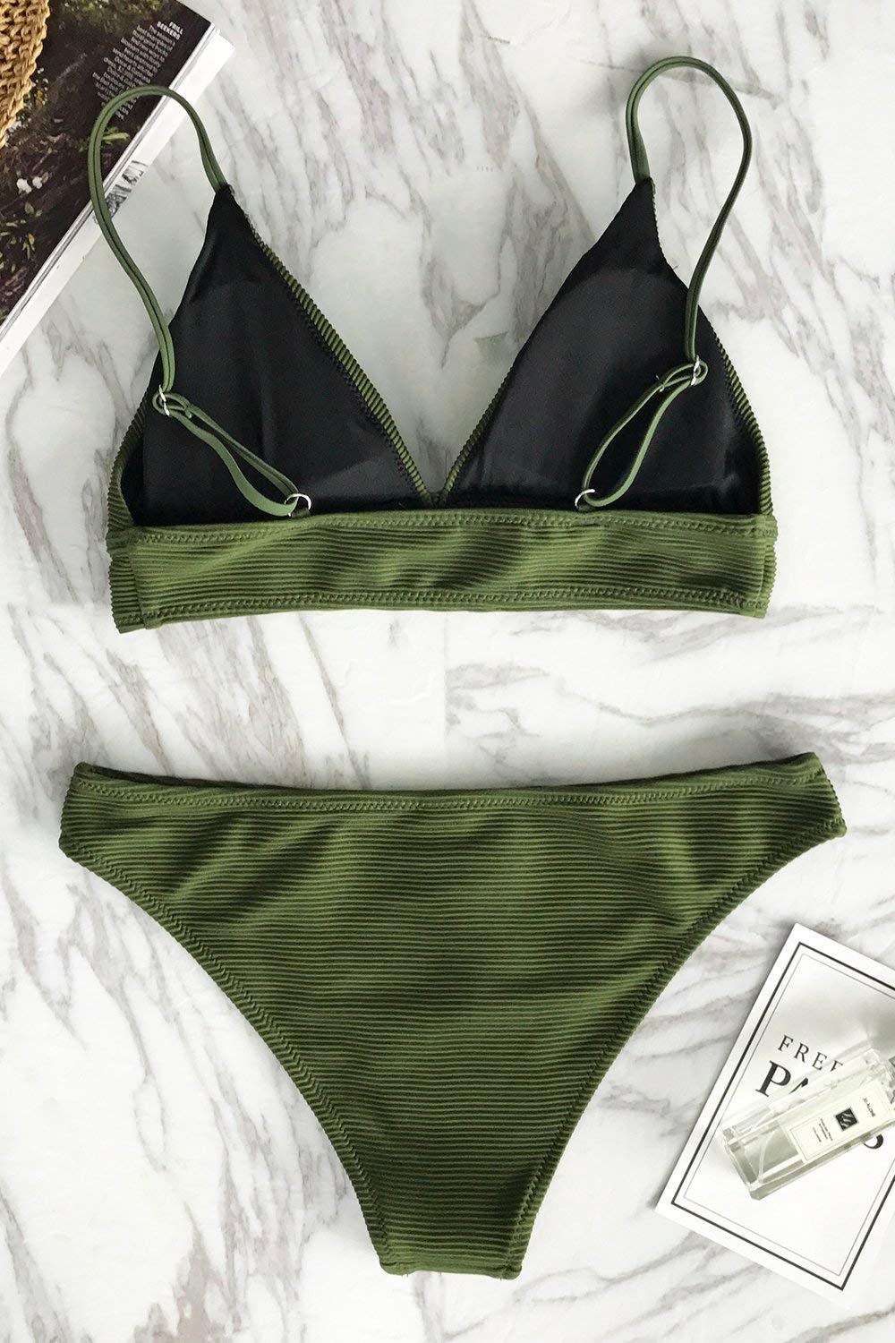 CUPSHE Women's Bikini Set Sexy Lace Up Triangle Bikini Two Piece