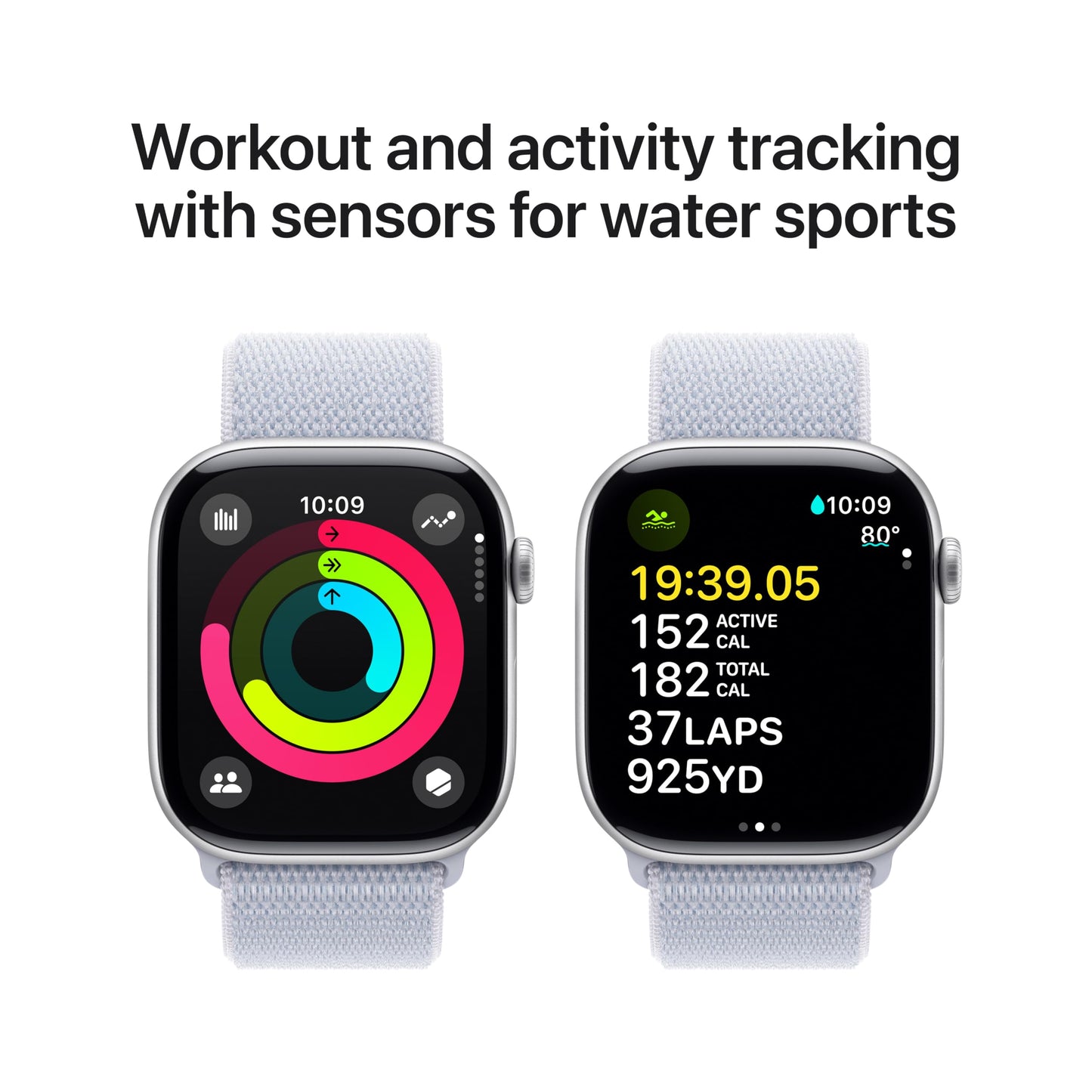Apple Watch Series 10 GPS 42 mm Smartwatch with Jet Black Aluminium Case with Black Sport Band - S/M. Fitness Tracker, ECG App, Always-On Retina Display, Water Resistant