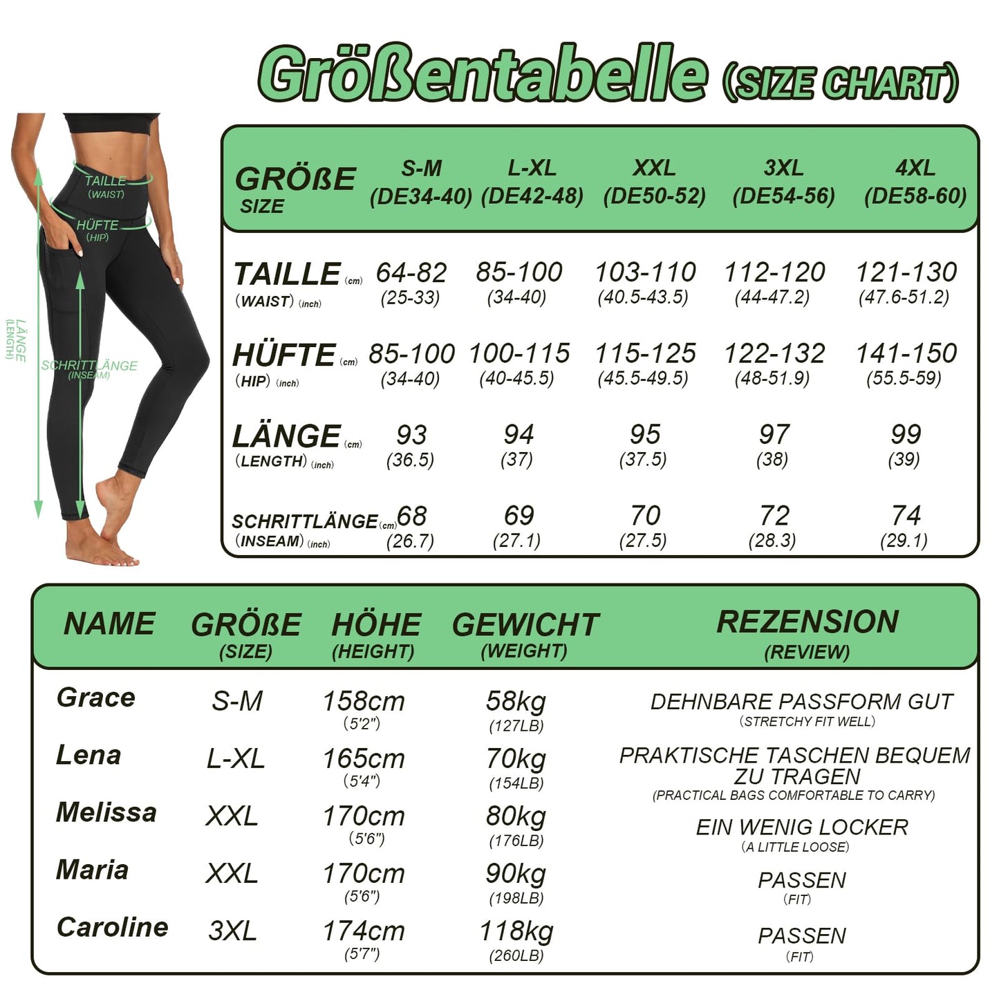 FOTOCITI Gym Leggings for Women with Pockets Black High Waisted Leggings Soft Elastic Opaque Tummy Control Slim Trousers Sports Workout Running Yoga Pants